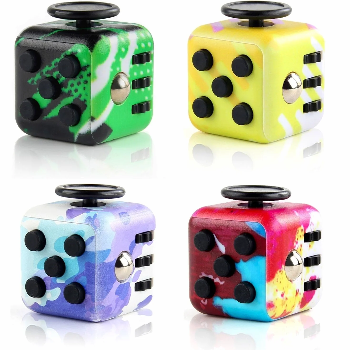 4Pcs Cube Toy Fidget Toy, Zabawka antystresowa przeciwlękowa, 6 funkcjonalnych zabawek antystresowych dla dorosłych i dzieci