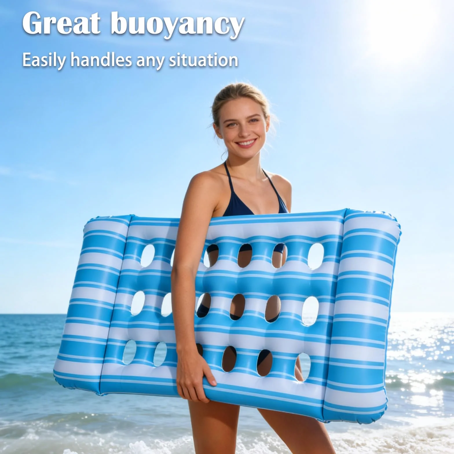 Nadmuchiwany materac dmuchany do basenu, dla dorosłych, 135 cm x 72 cm, na plażę, lato, imprezę wodną, zabawkę