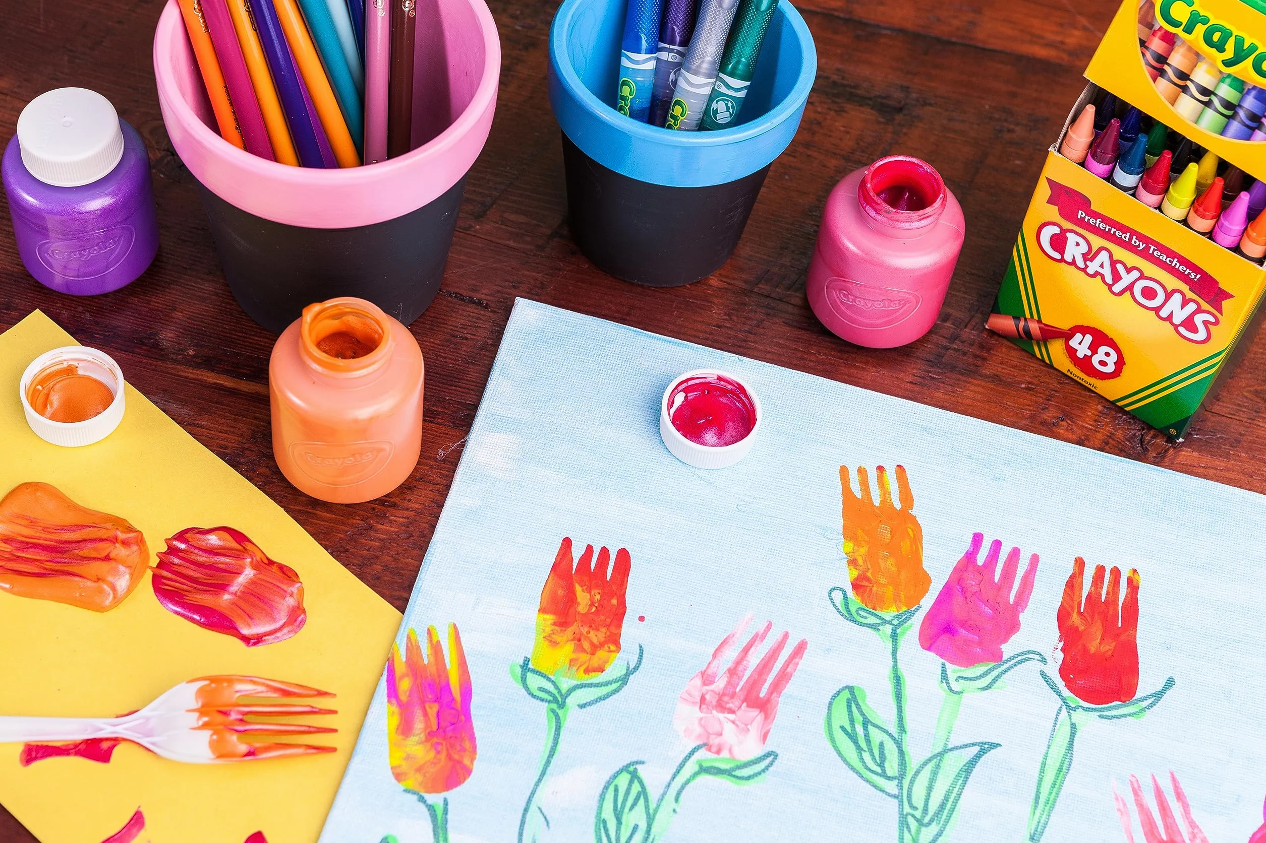 Crayola Zmywalne kredki dla dzieci opakowanie 10 słoiczków 59 ml od 3 lat