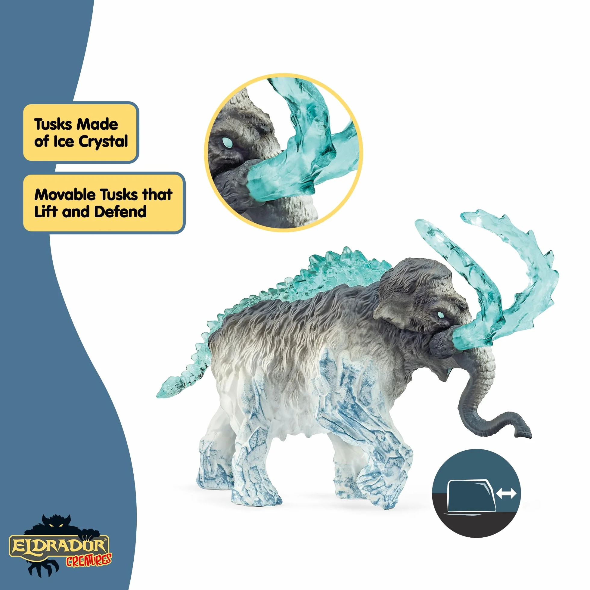 schleich ELDRADOR CREATURES | Mamut lodowy 70829 | Potwór ELDRADOR z ruchomymi kłami |Świetny prezent dla dziewczynek i chłopców | Zabawka od 7 lat | 9 x 16 x 11 cm