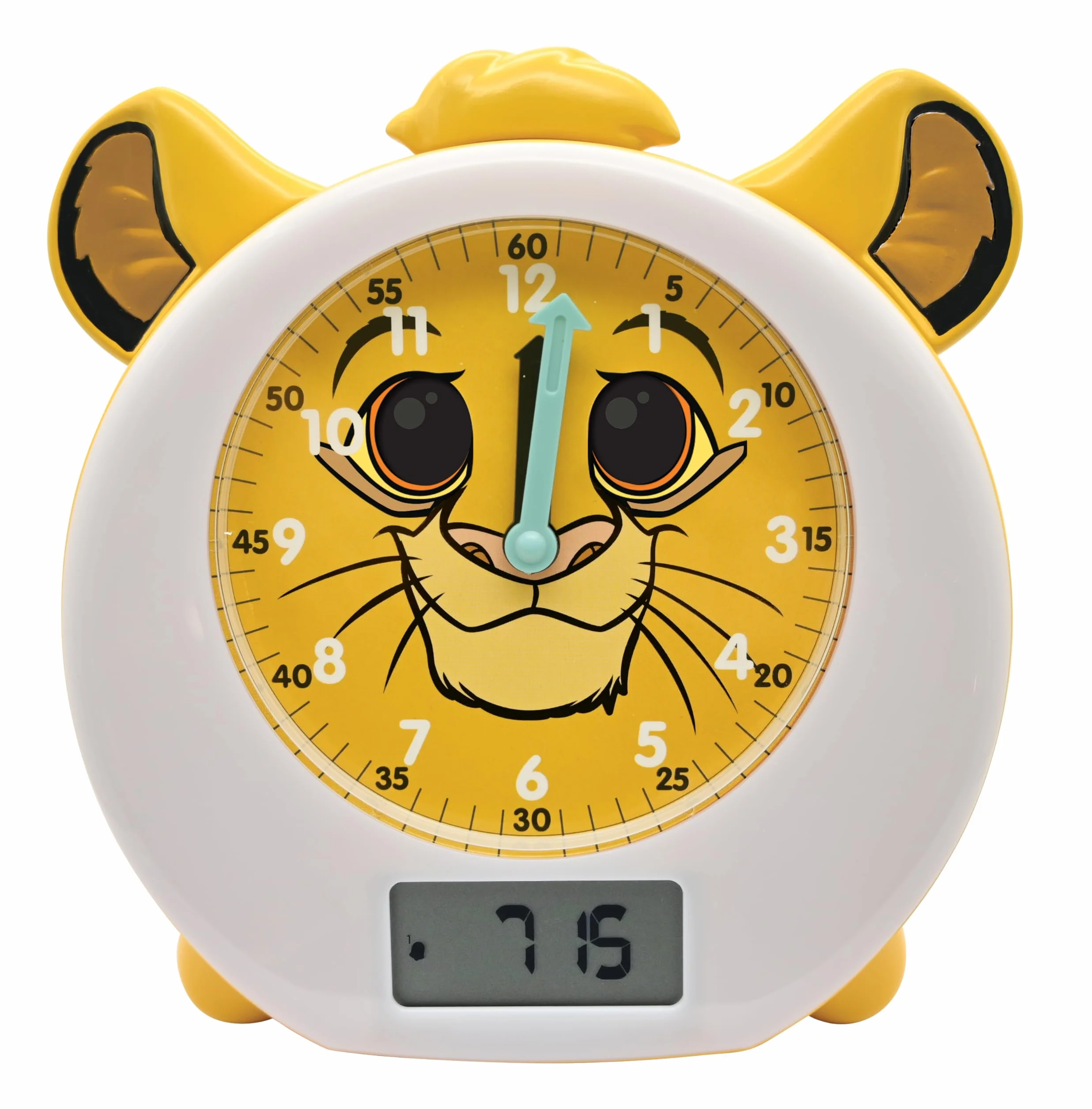 Lexibook, Disney Król Lew, Simba, Mój Edukacyjny Towarzysz do Snu, Budzik, Lampka Nocna, Symulator Świtu, Timer, Podwójny Wyświetlacz Czasu, Akumulator, Żółty, RLT100AN