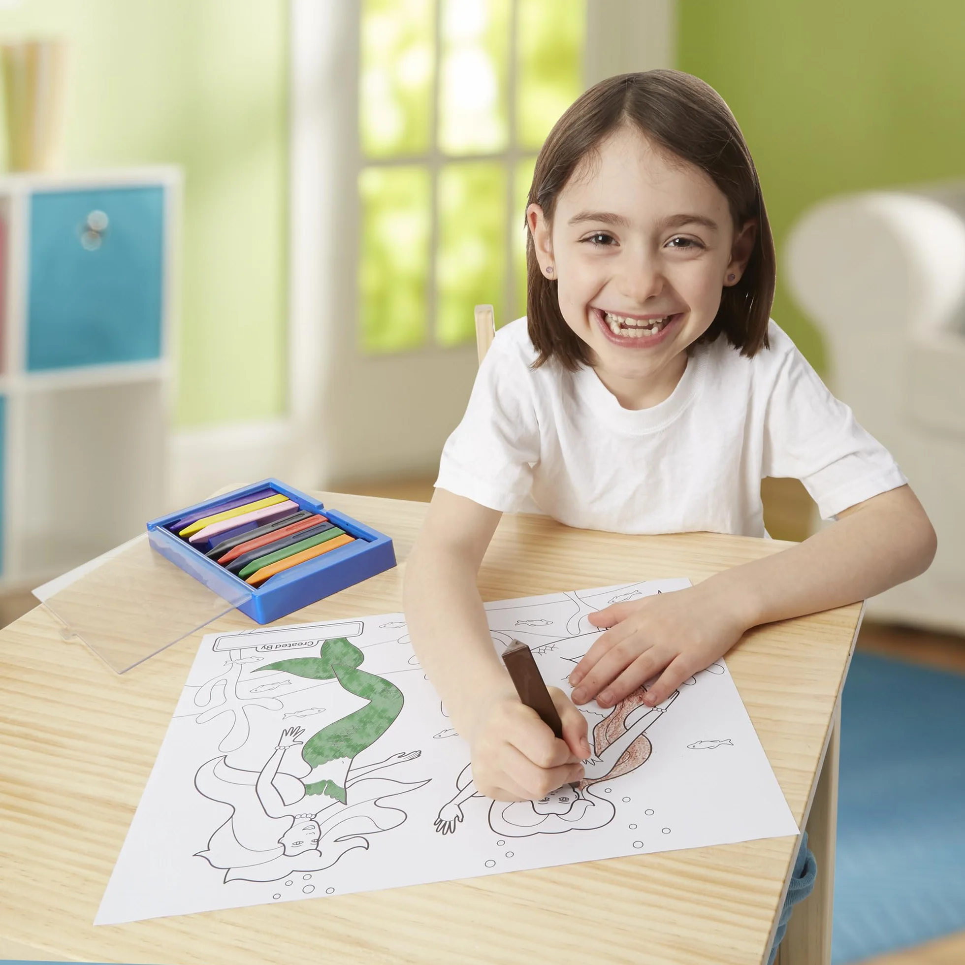 Melissa & Doug duża kolorowanka różowa blok z zadaniami 3+ prezent dla chłopca lub dziewczynki