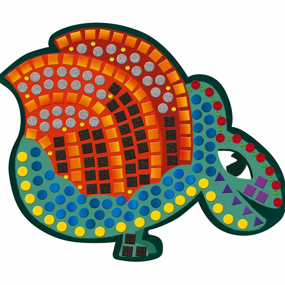 Janod - From 4 years old - Creative Kit - Dinosaur Mosaics - Calm Workshops - Creative Leisure - Dexterity and Concentration - J07903