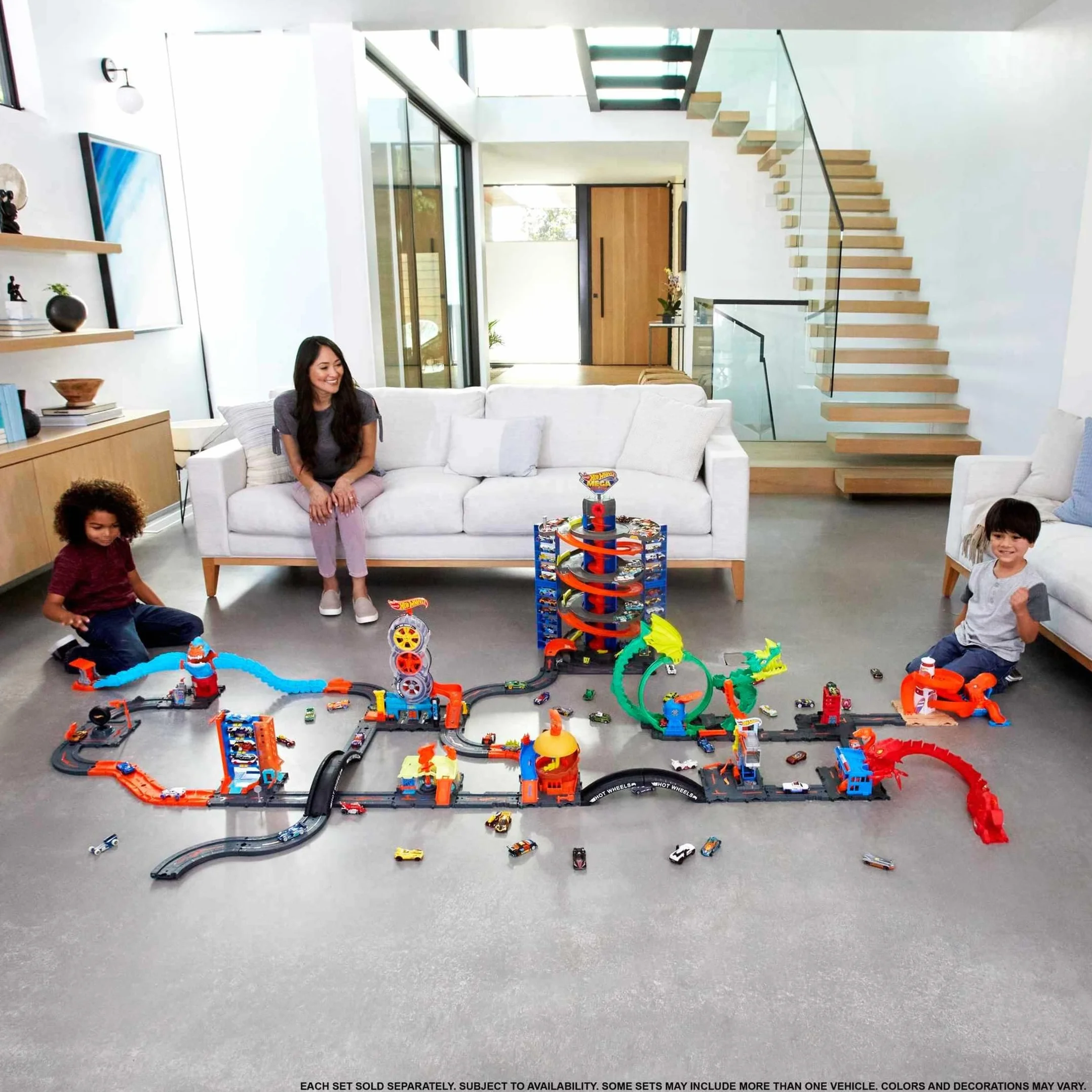 Hot Wheels Fuel Can Stunt Box Track Builder Unlimited Zestaw Pomarańczowy Żółty