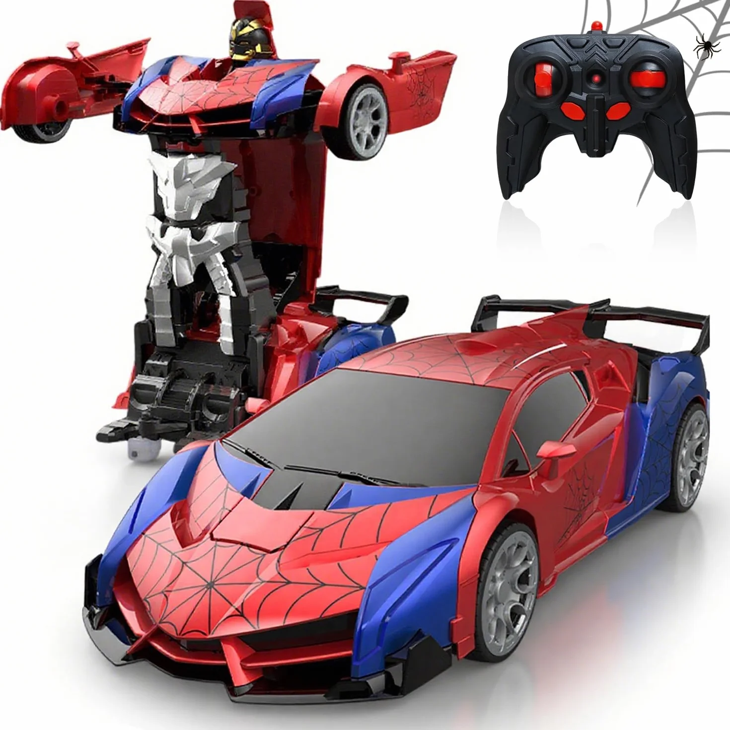 Zabawka samochodowa z pilotem zdalnego sterowania RC Transform SHAREMI od 4 5 6 7 8 9 lat dla chłopców i dziewczynek, 2.4G 360° obrót 2 w 1 robot & samochód z pilotem zdalnego sterowania z pilotem
