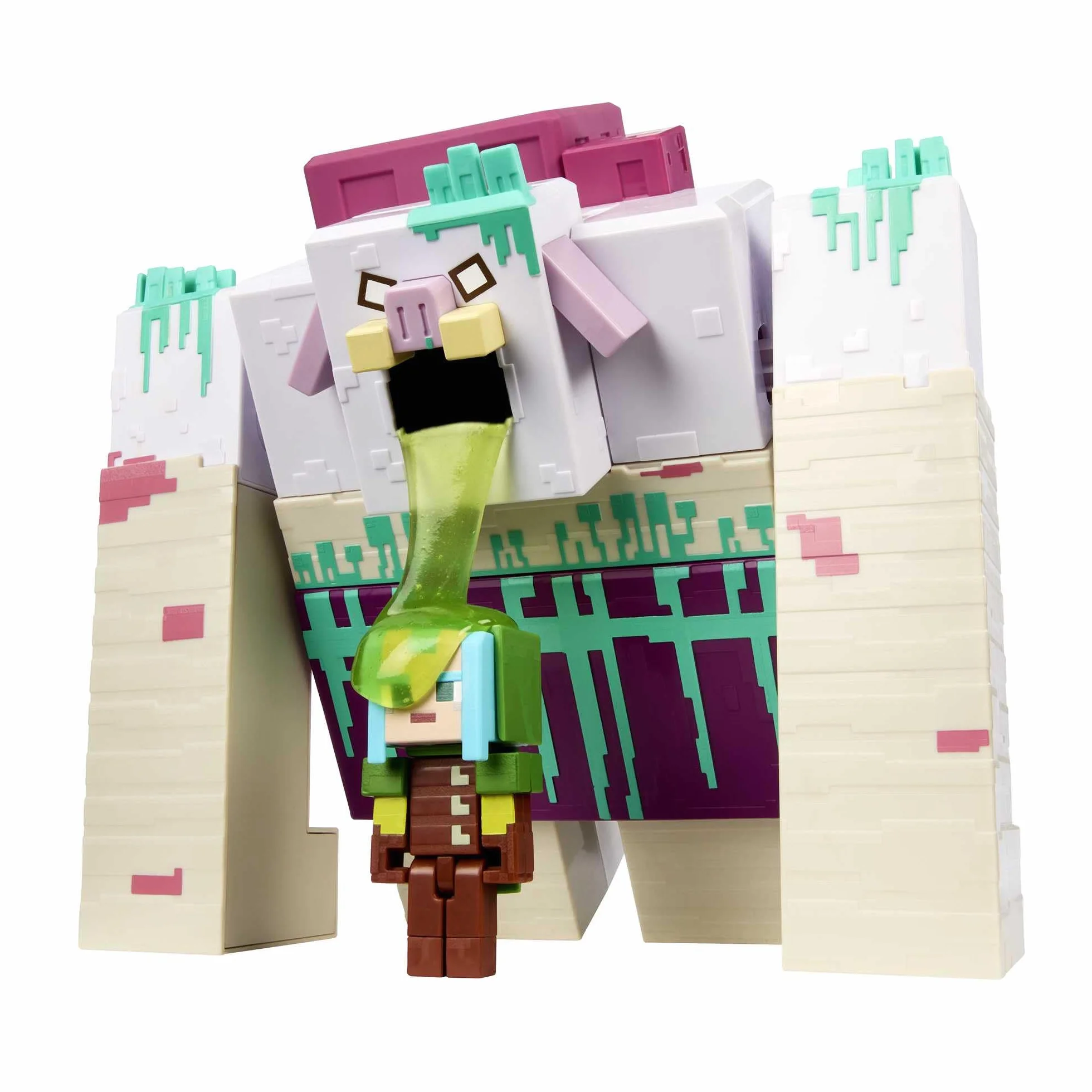 Mattel Minecraft Legends Dewastator Duża figurka, 1 figurka Strażnika i 2 akcesoria, kolekcjonerski zestaw prezentowy HNC08