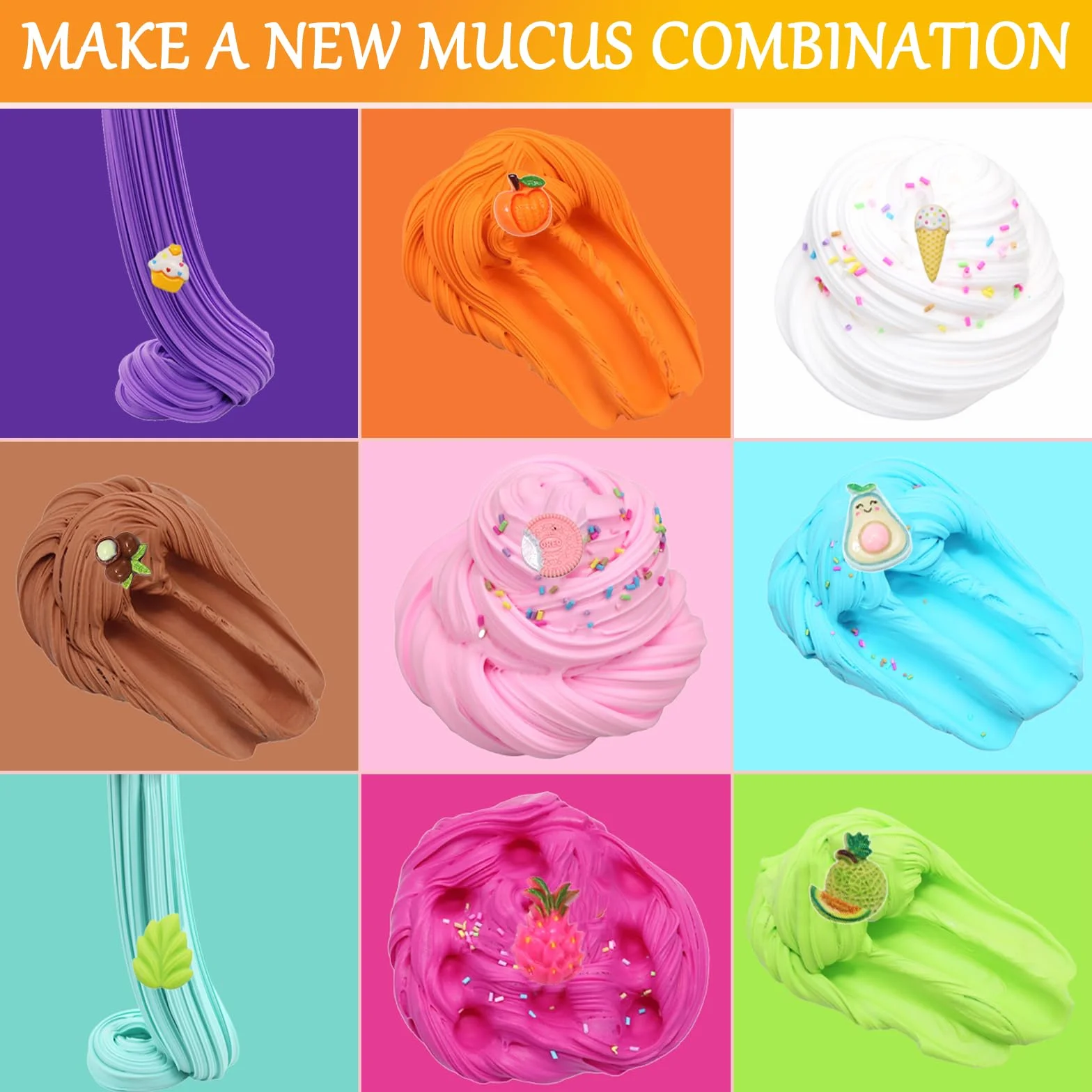 FAMKEEP Zestaw Fluffy Slime Set 32 ​​​​Pack, Fluffy Butter Slime Set, Fun Clear Slime Kit DIY, Mini Pachnący Slime for Kids Party Favor, Girls and Boys, Miękki i elastyczny