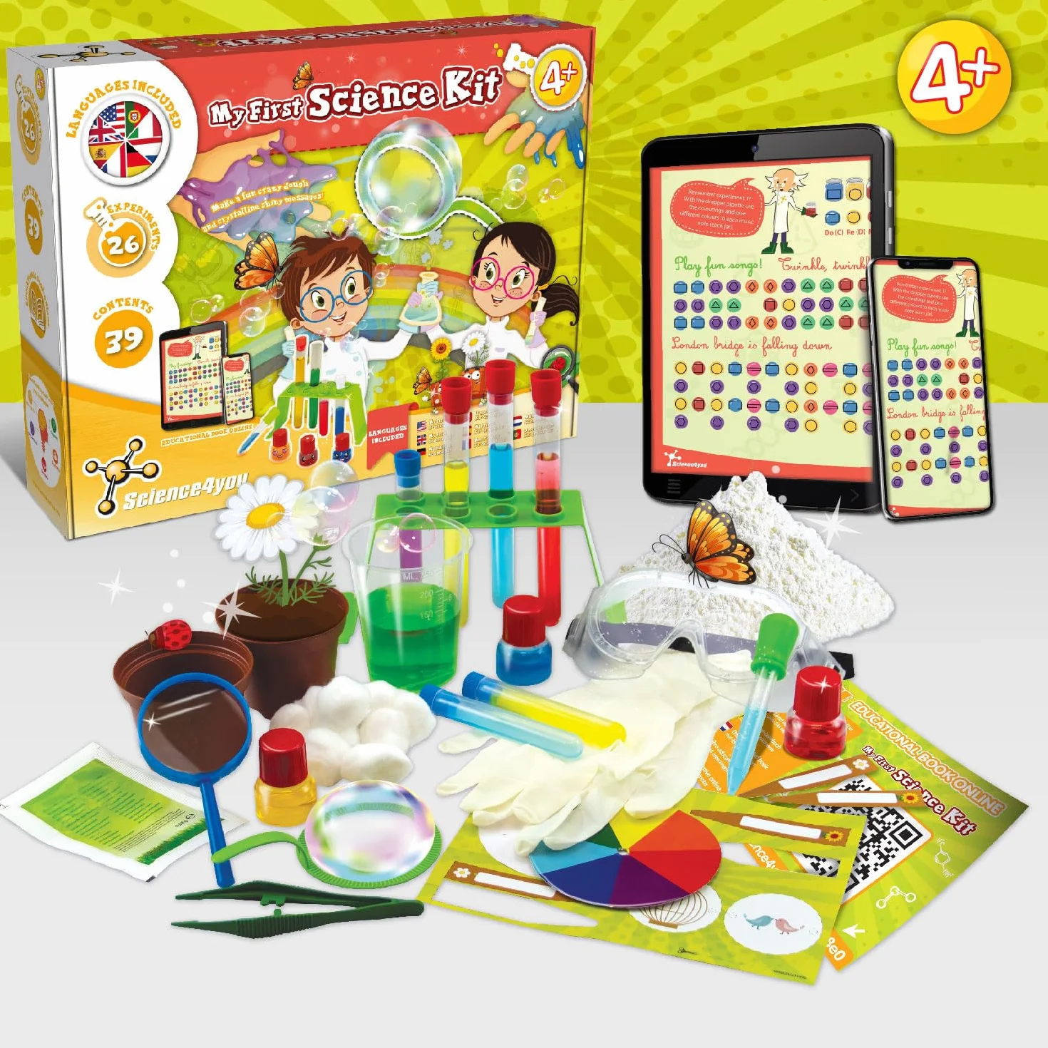 Science4you My First Science Kit – Zestawy naukowe dla dzieci w wieku od 4 lat z eksperymentami w laboratorium naukowym, zajęcia plastyczne i rzemieślnicze, tworzenie tęczy, zestaw STEM, zabawki, gry,
