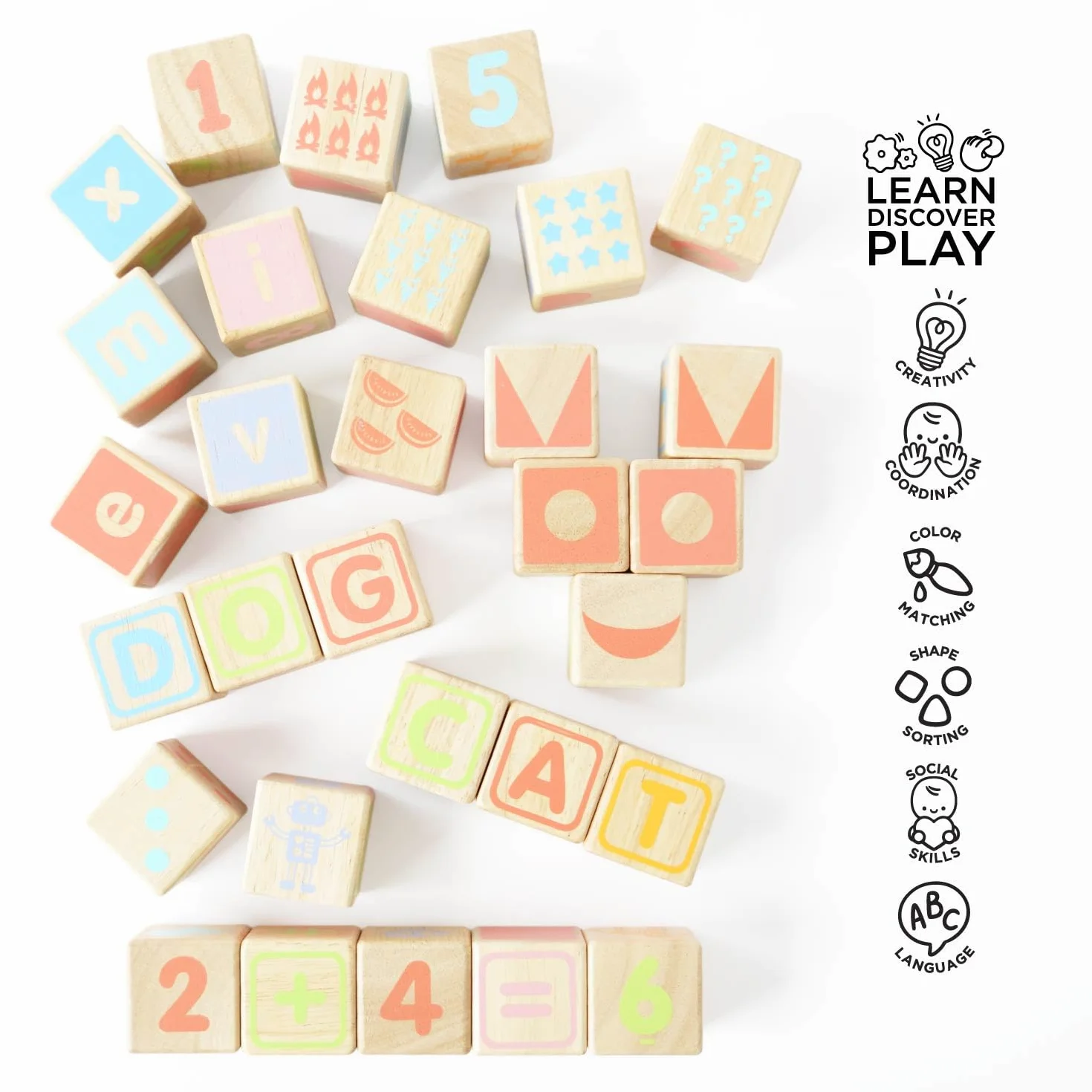 Le Toy Van Petilou Wooden Educational ABC Blocks Toy for Toddlers Babies 1 Year+