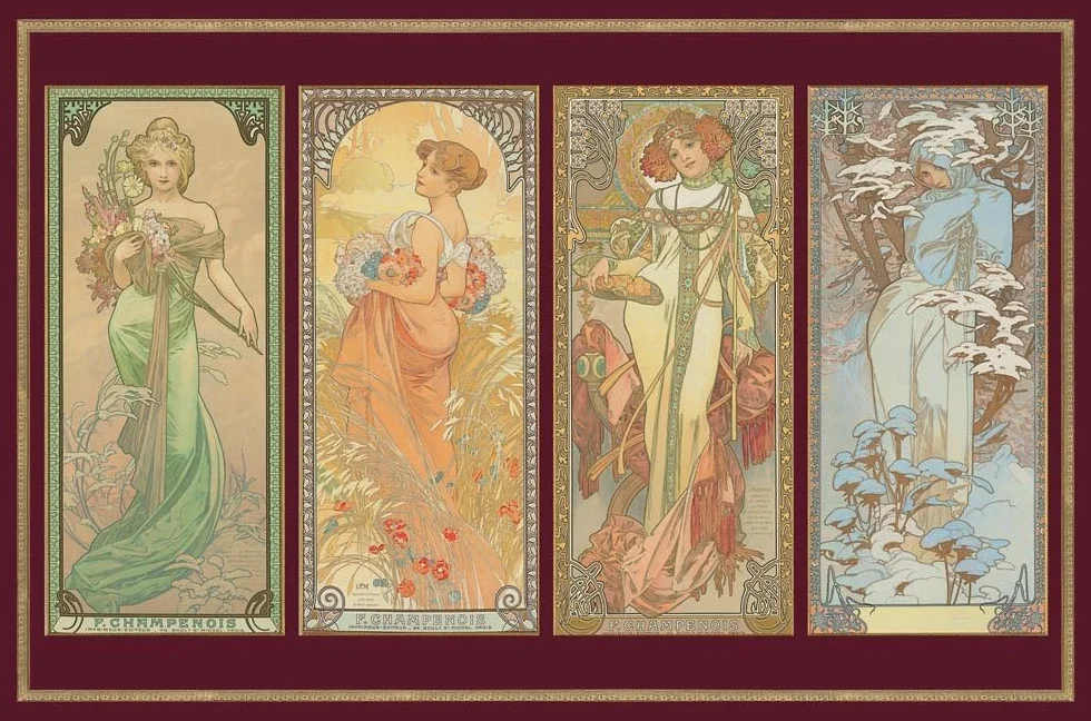 Mucha metallique 4 saisons: 1000 PIECES METALLIQUES