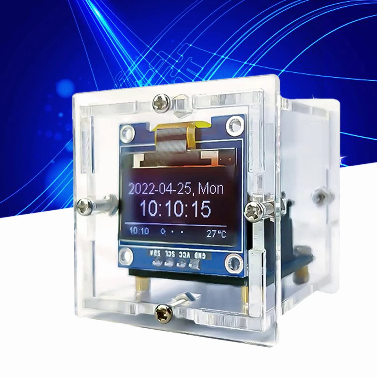 Cyfrowy Elektroniczny Minizegar Zestaw do Samodzielnego Montażu Budzik DIY Zestaw Modułu Rozrządu DIY Zestaw Elektroniki do Projektów Związanych z Nauką i Nauczaniem, Powłoka Akrylowa Organiczna Dioda