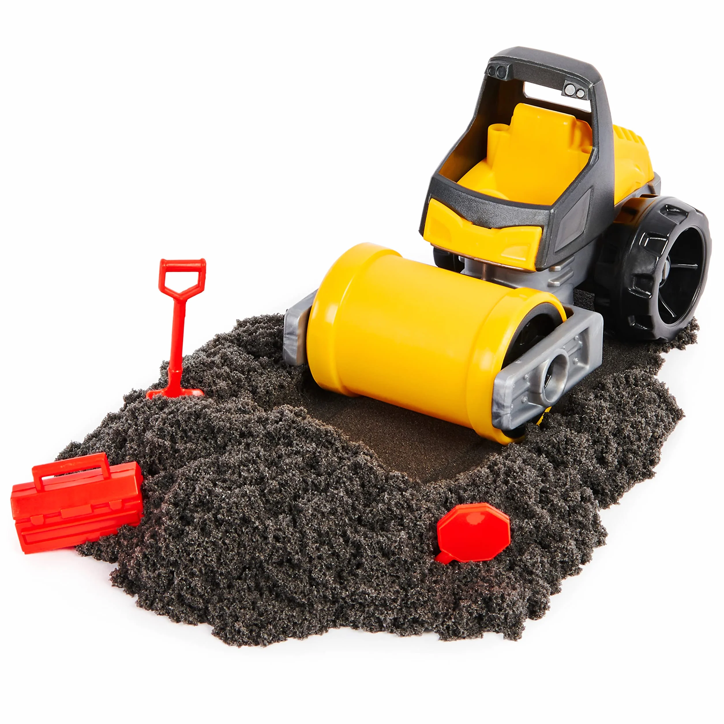 Kinetic Sand Kop i burz, czarny piasek kinetyczny z pojazdem, dla dzieci od 3 lat