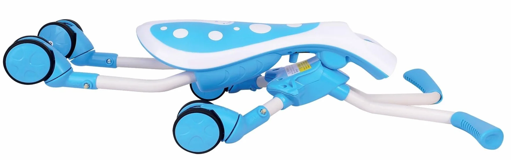 TP Toys Scramblebug Tide 4 koła - suwmiarka składana 360° - ciche kółka odporne na zarysowania - mobilność wewnątrz i na zewnątrz - od 12 miesięcy - niebiesko-biała konstrukcja owadów