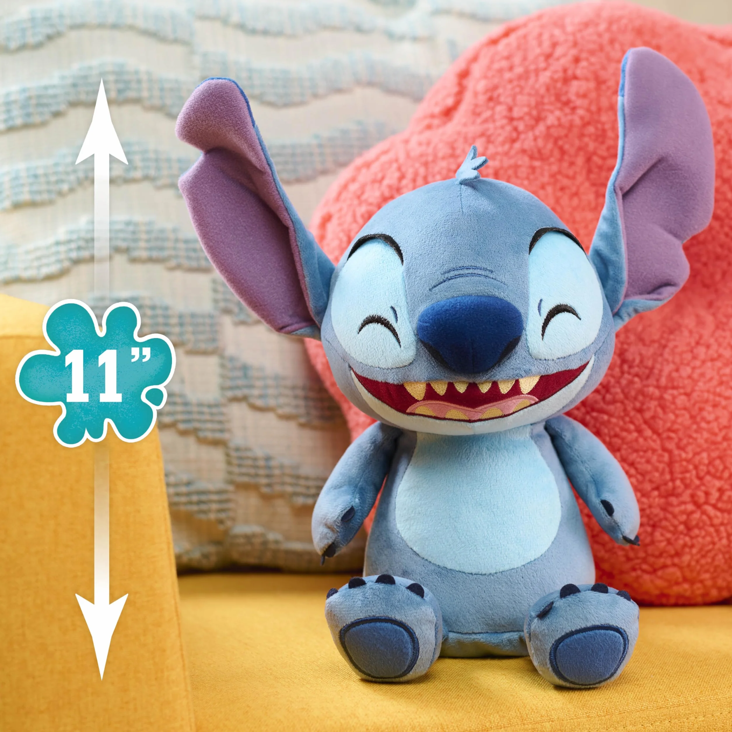 Just Play Disney Stitch Crack Me Up Plush Toy 11 cali Alien Zabawka dla dzieci od 3 lat