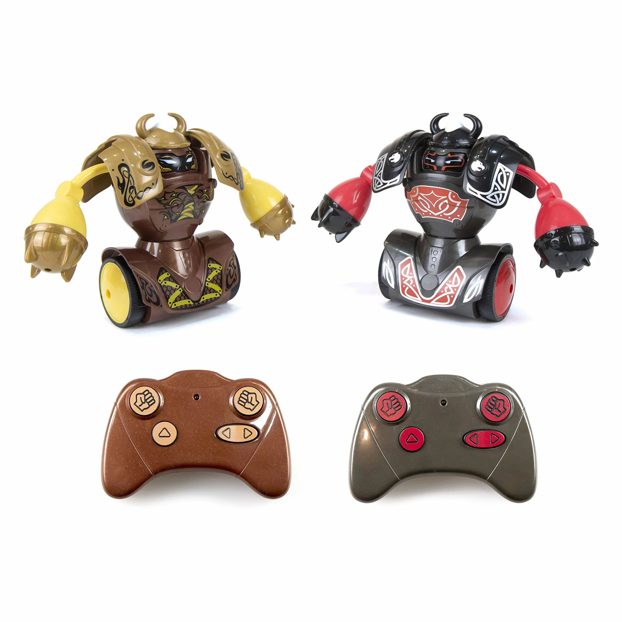 Silverlit-YCOO- Pakiet 2 Pilot zdalnego sterowania Robot Kombat Viking- Opakowanie ekologiczne- Łatwy do rozpięcia-14 cm- Pchnij i uderz przeciwnika, aby się go pozbyć - Dla dzieci w wieku od 5 lat