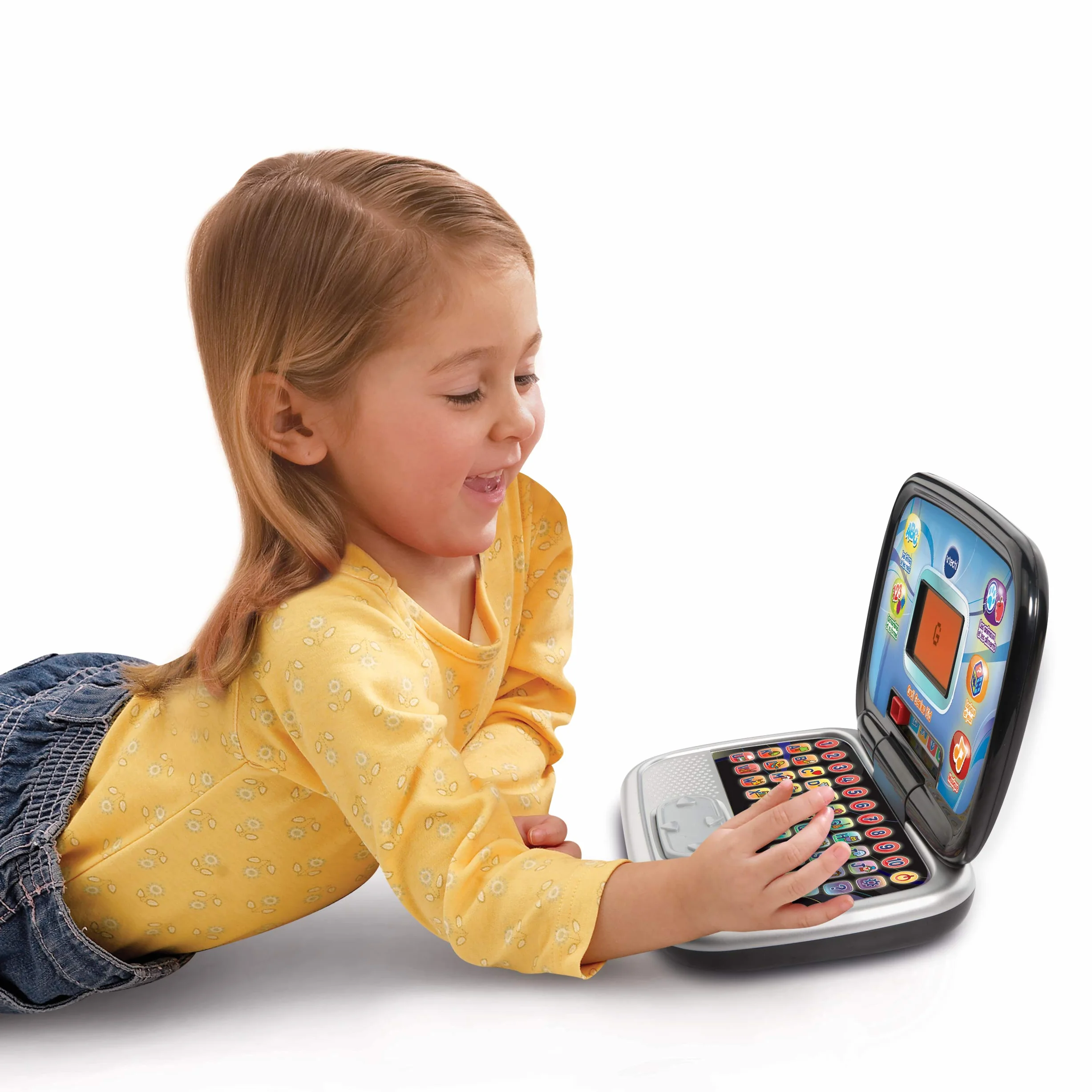 VTech Ordi Genius Kid Black komputer dla dzieci z podświetlanym ekranem 20 zajęć i gier edukacyjna zabawka od 3 do 7 lat