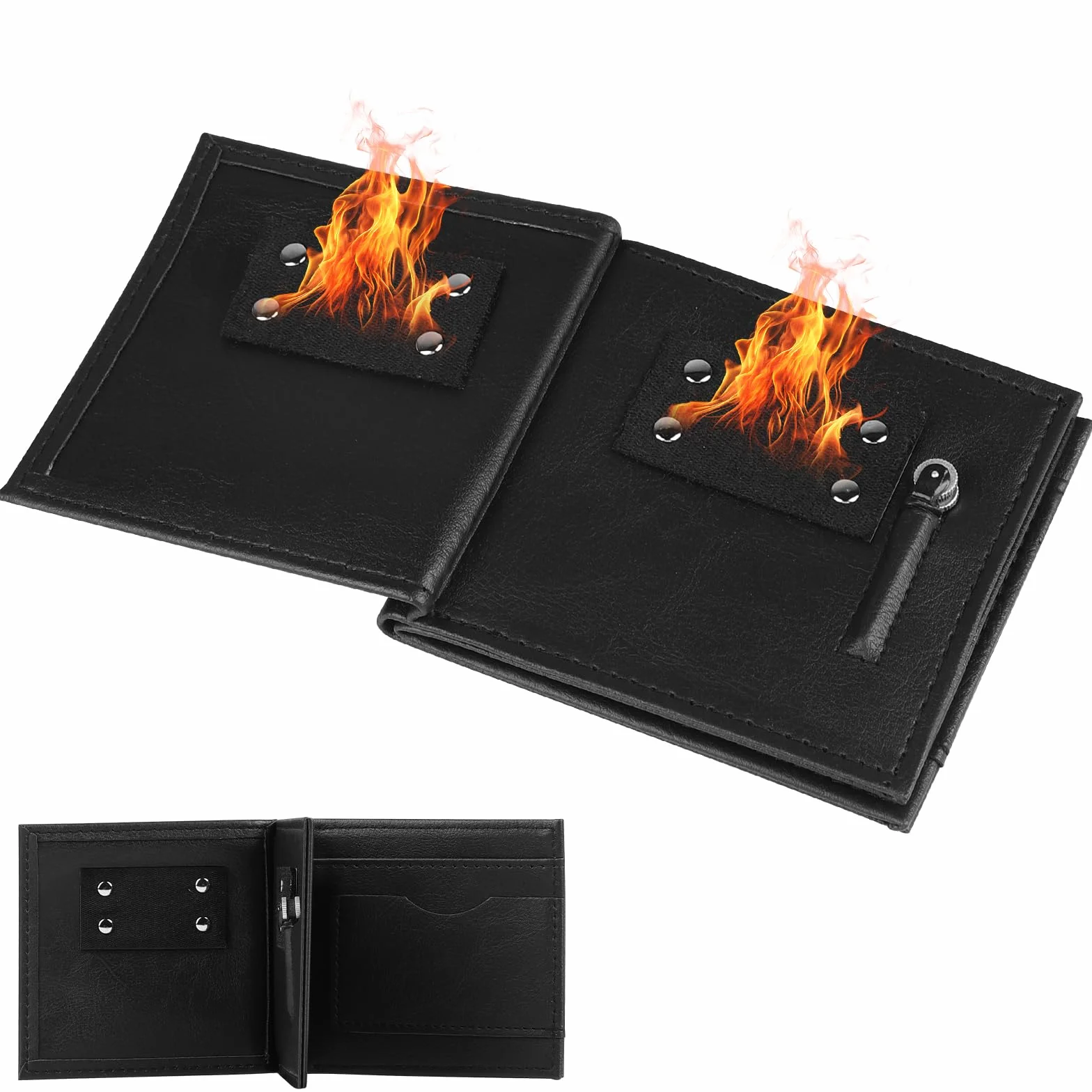 Klein Magic Flame Wallet, Magic Fire Wallet Tricks Prop, Magiczny portfel płomienia