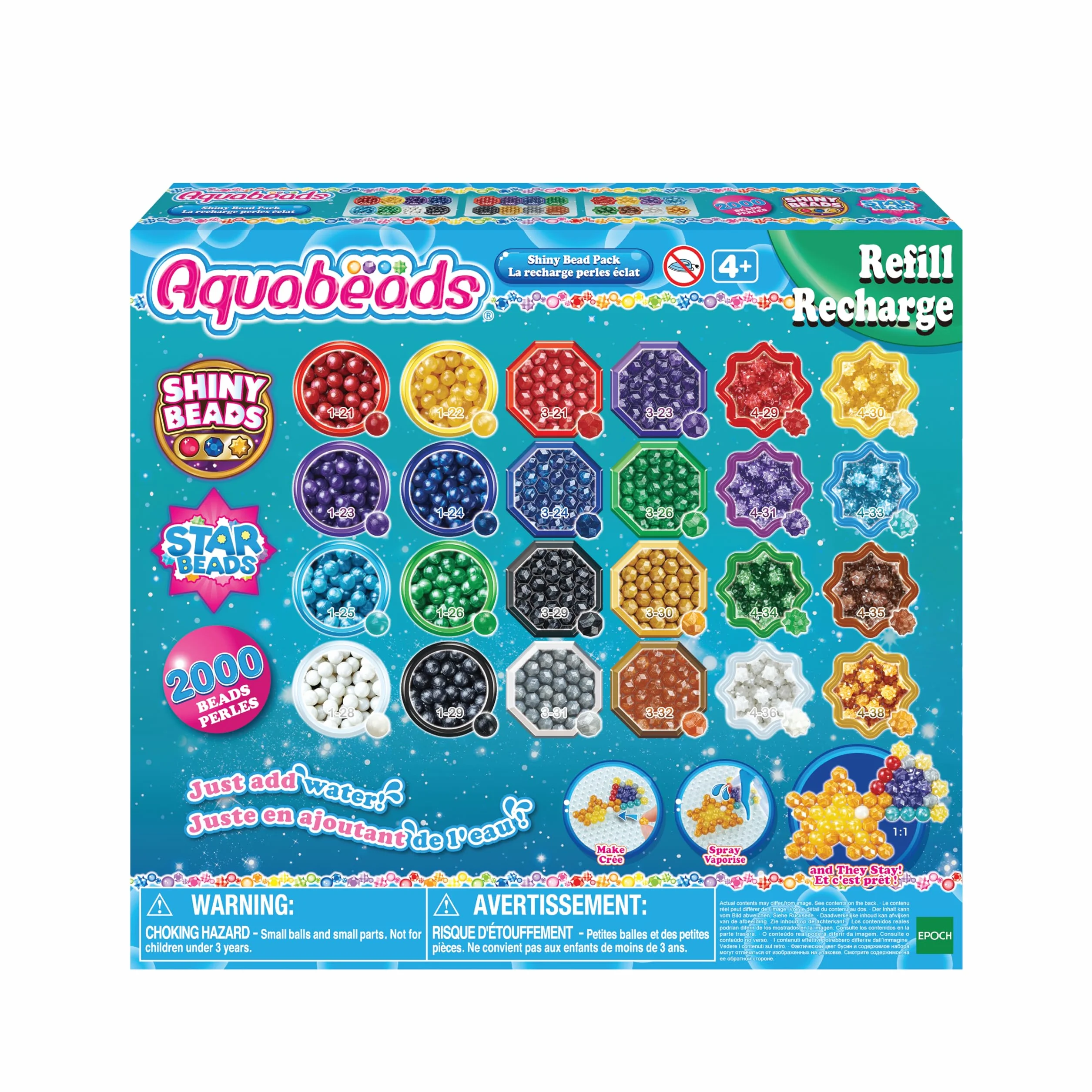 Aquabeads Błyszczące koraliki zestaw uzupełniający 31995