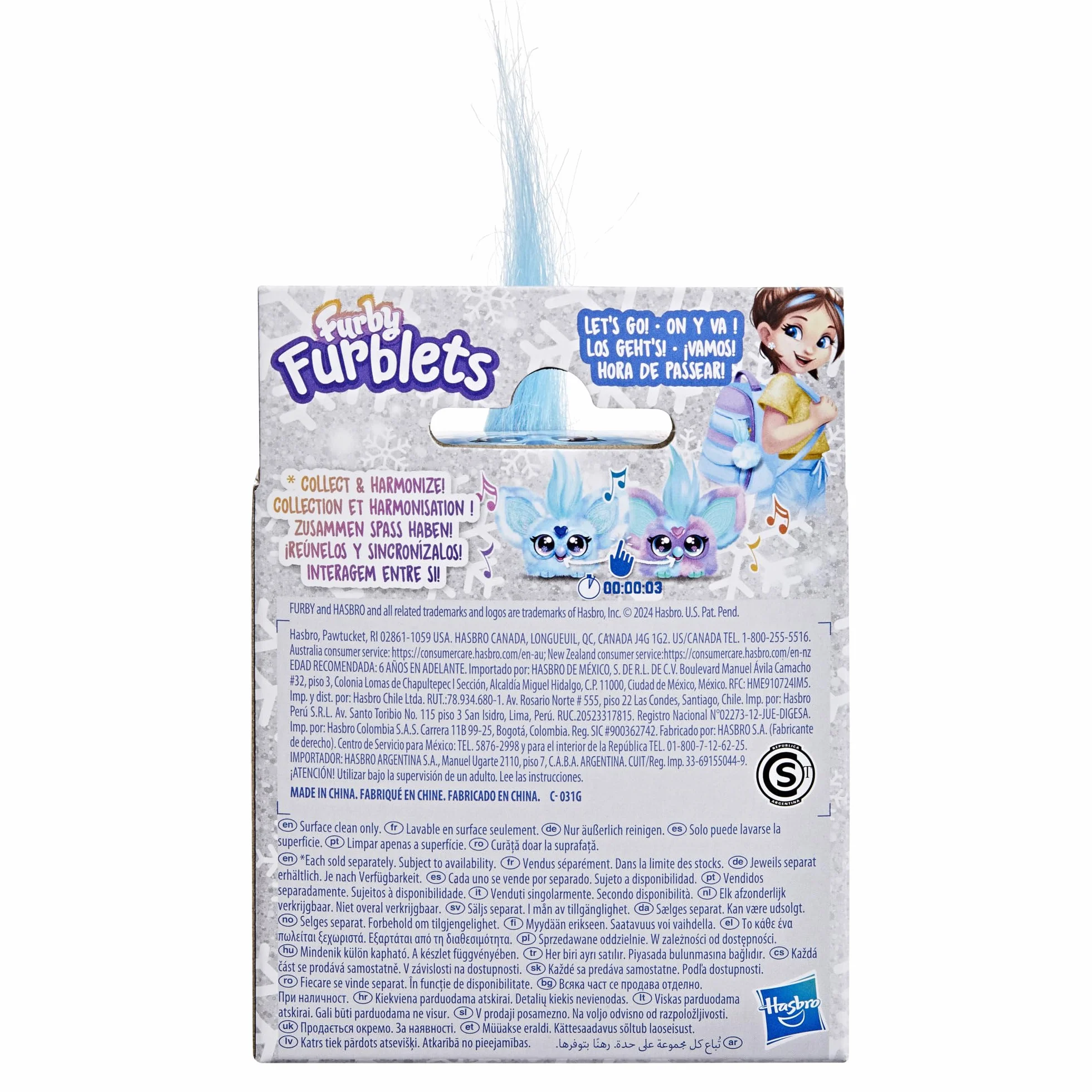 Furby Furblets SNO-Way Holiday Edition Mini Friend, ponad 45 dźwięków, świąteczna muzyka, gadanie tylko meble, elektroniczne pluszowe zabawki dla dziewcząt i chłopców, interaktywne zwierzaki,