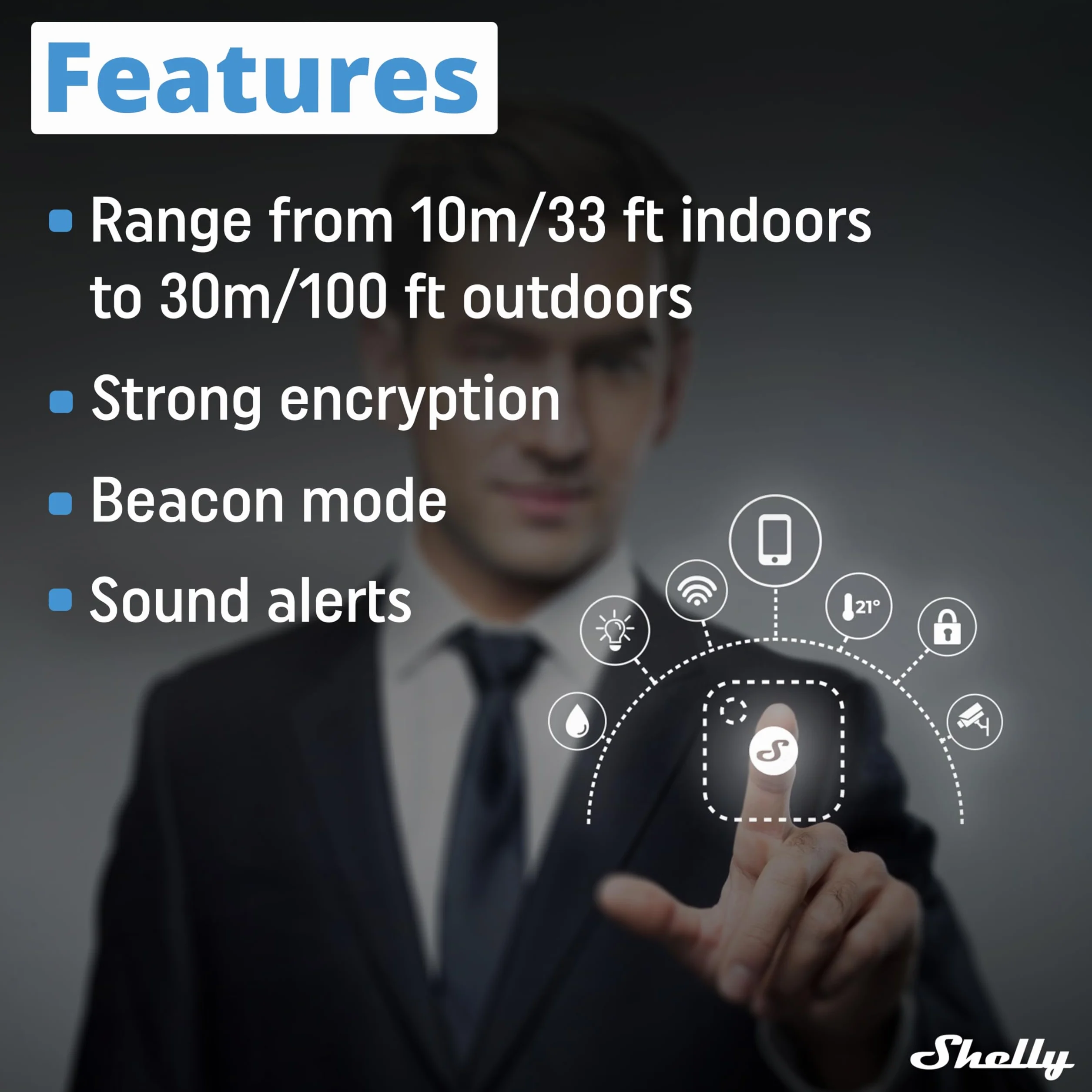 Shelly BLU Button Tough 1 Ivory - Inteligentny Przycisk Bluetooth, Automatyka Domowa, Certyfikat IP54, Szeroki Zasięg (10-30m), Do 4 Predefiniowanych Kliknięć, Powiadomienia, Home Assistant
