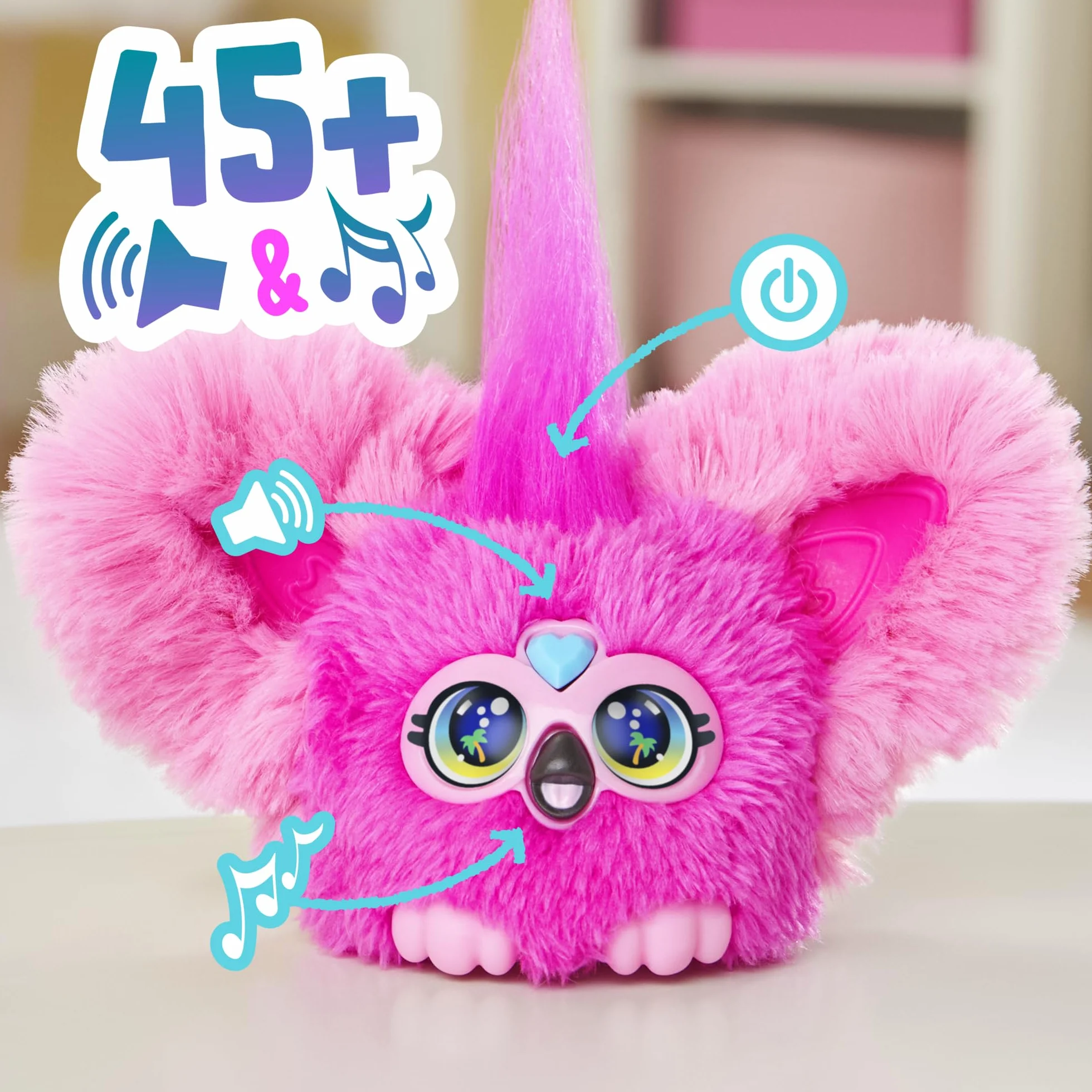 Furby Furblets Flo-Flo, miniaturowy, pluszowy, zabawkowy flaming