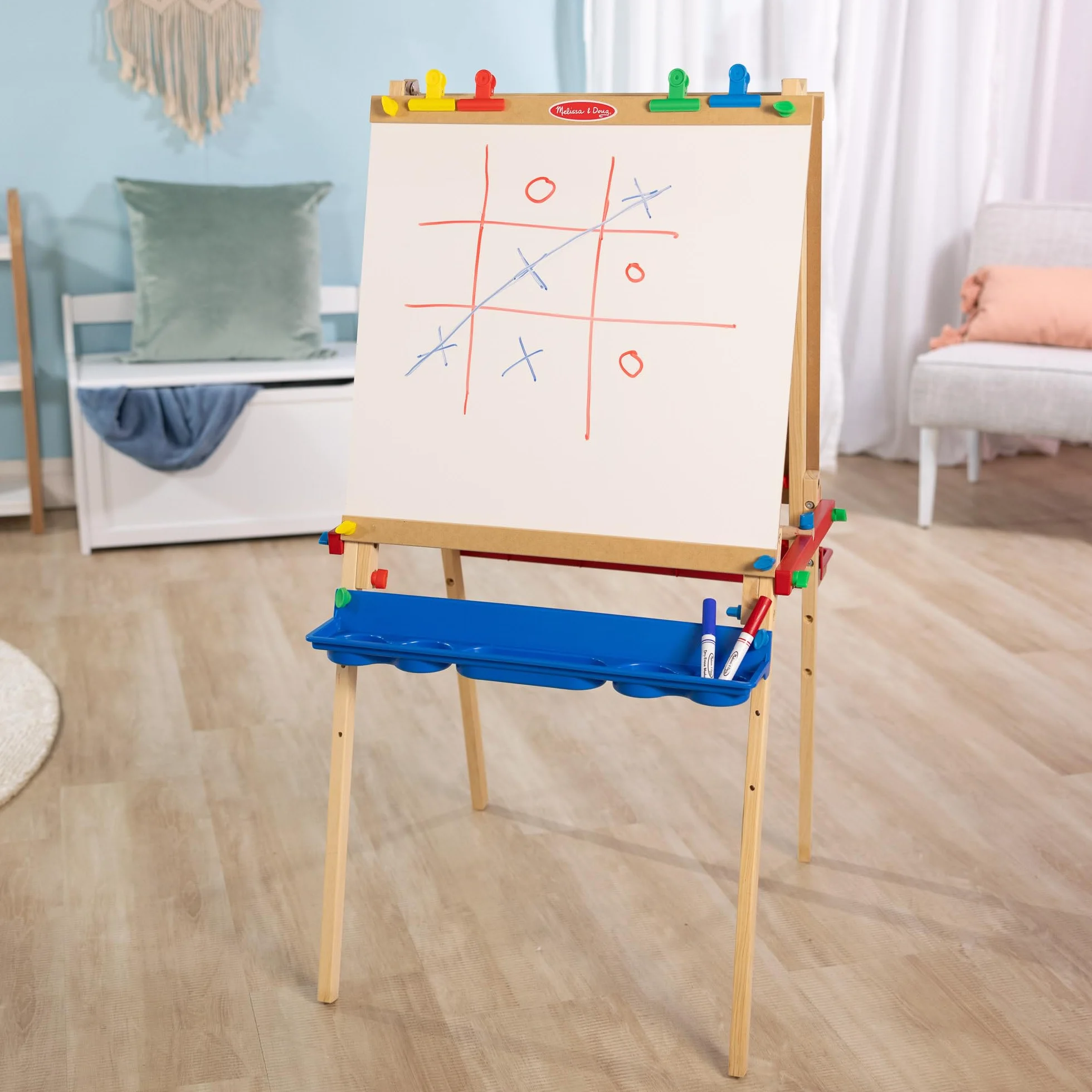 Melissa & Doug Luksusowa stojąca sztaluga, sztuka i rzemiosło - akcesoria artystyczne 3+, prezent dla chłopca lub dziewczynki