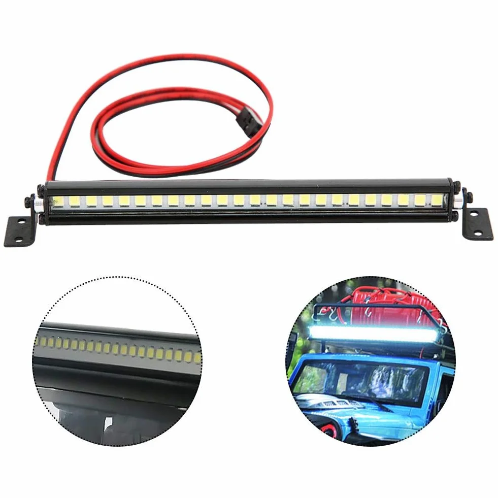 Światła dachowe RC, 24 diody LED lampa dachowa dekoracja RC akcesoria kompatybilne z Scx10 1/10 RC Car (czarny)