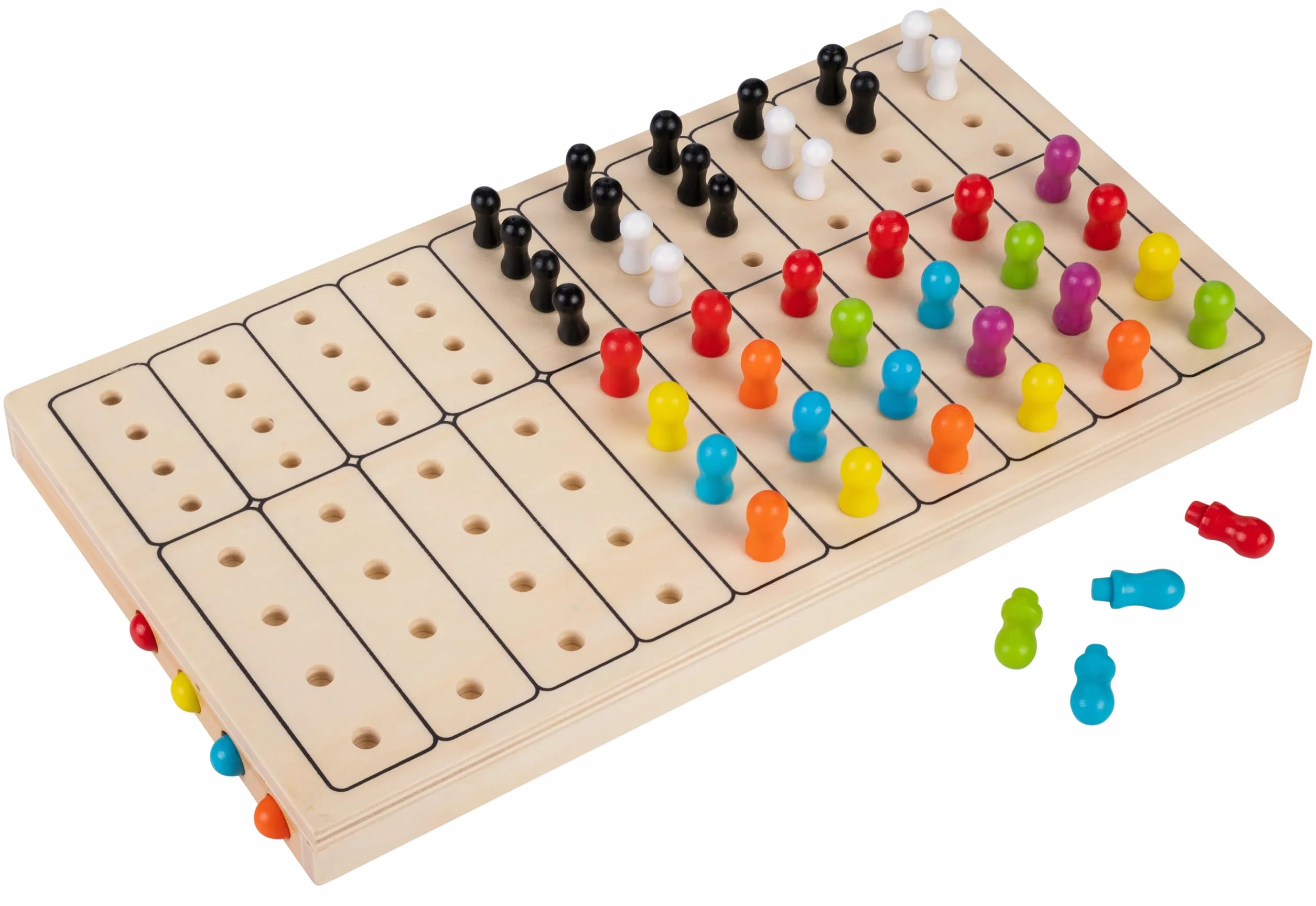 Engelhart Master Color drewniana gra podróżna łamigłówka logiczna kompaktowy format od 6 lat