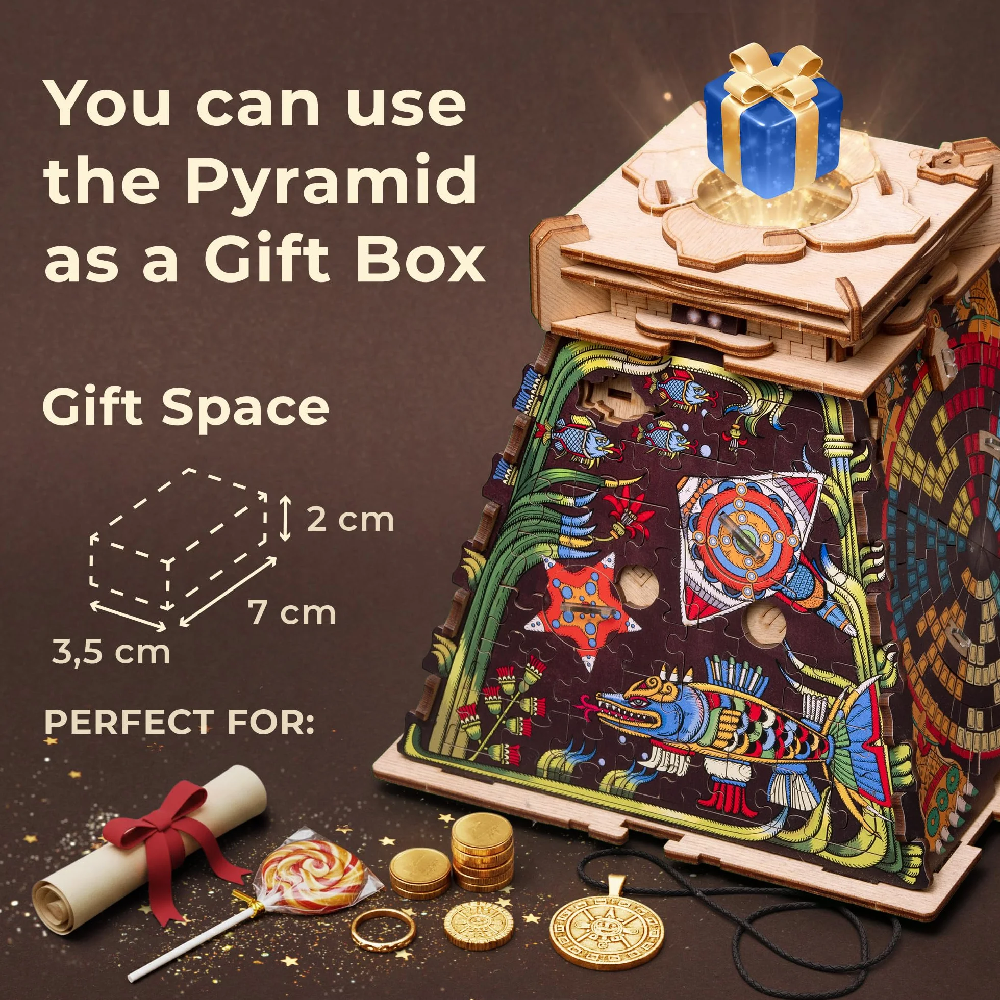 iDventure Cluepuzzle Piramida słoneczna - drewniane puzzle 3D Escape Room