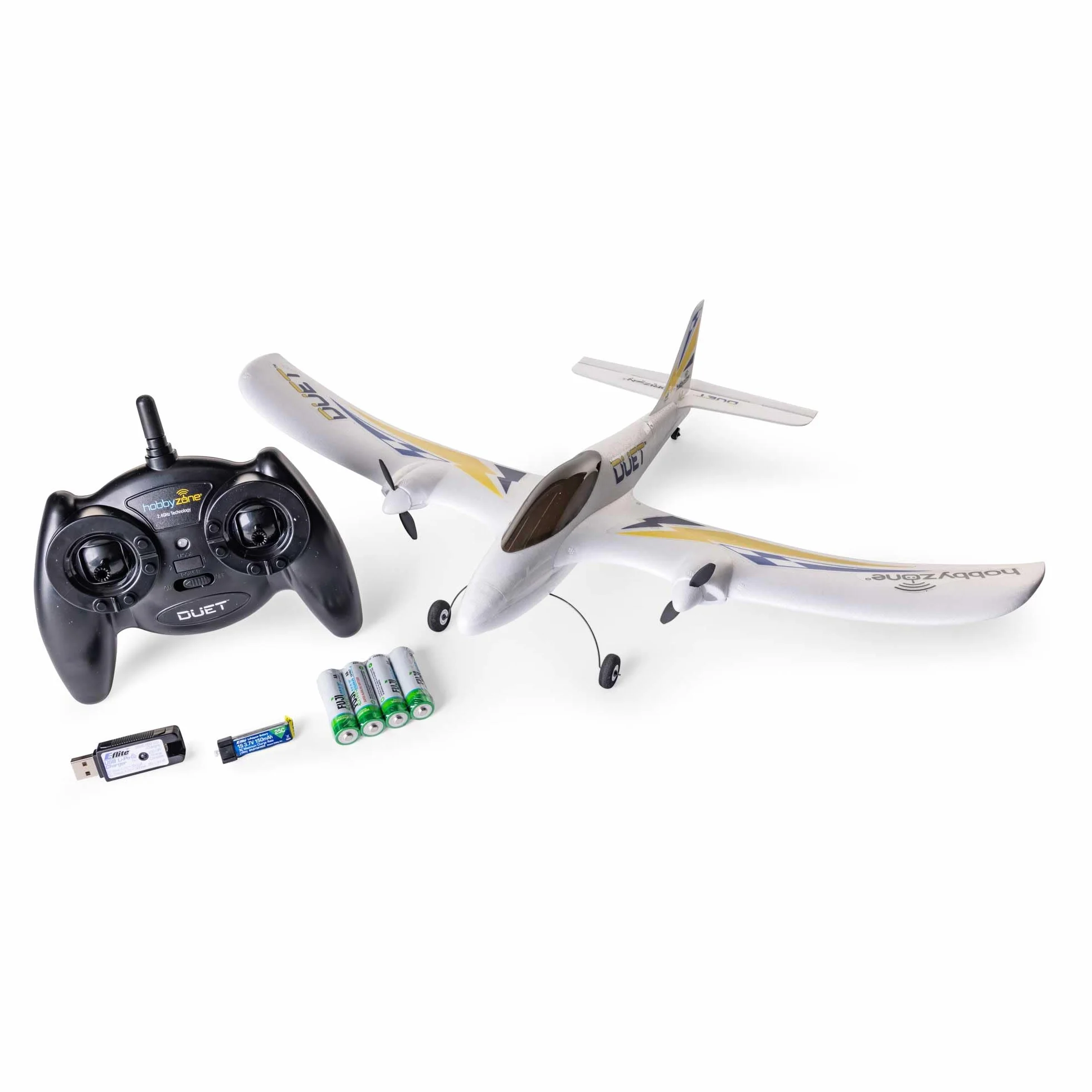 HobbyZone RC Airplane Duet S 2 RTF Everything Needed to Fly is included with Safe HBZ05300