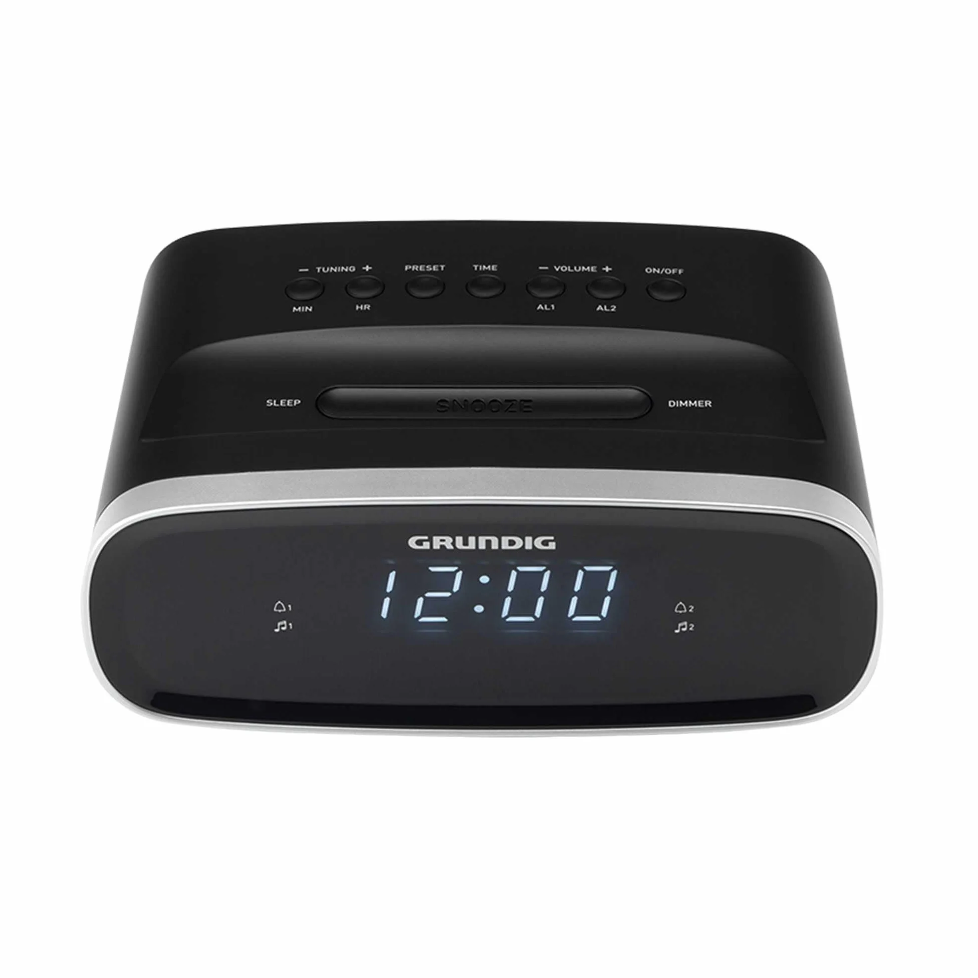 GRUNDIG Sonoclock 1100 budzik z funkcją radia, tuner FM, funkcja budzika, funkcja zasypiania, funkcja drzemki, sygnał alarmowy, wyświetlacz LED, czarny