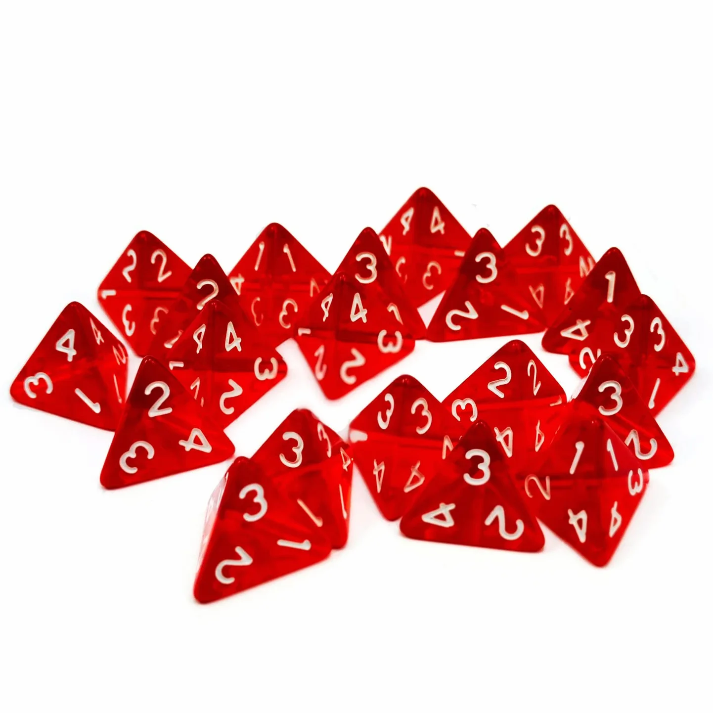 Bescon Standard Sized Transparent Red D4 Dice 20pcs Healing Potion Bottle, 20pcs D4 Health Potion Dungeons and Dragons Accessory