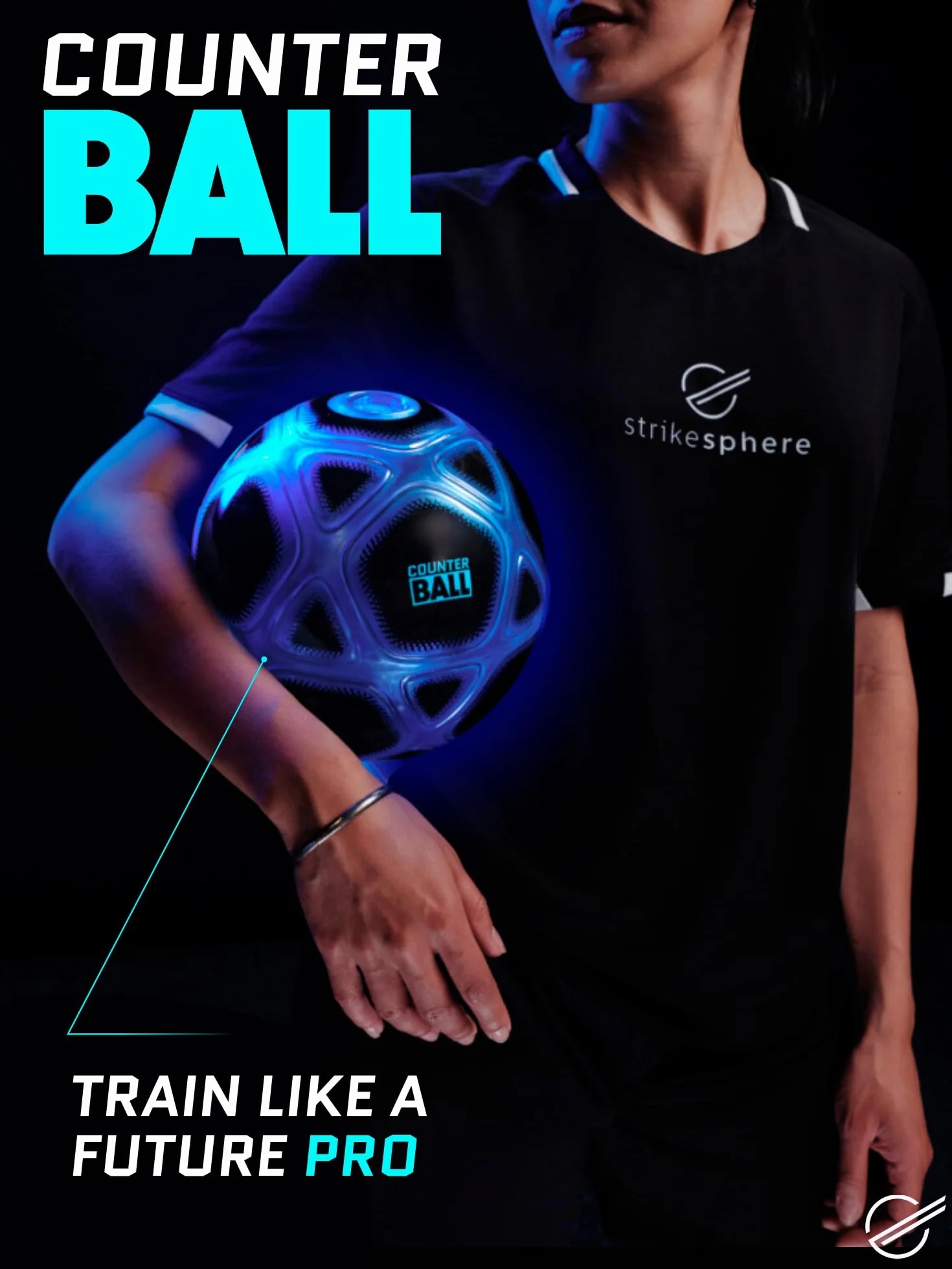 Smart Ball SBCB1B Football Gift for Boys and Girls from 6 Years Old Kick Up Counting Power Ball with Bright Lights and Sounds Training for Children, White and Blue
