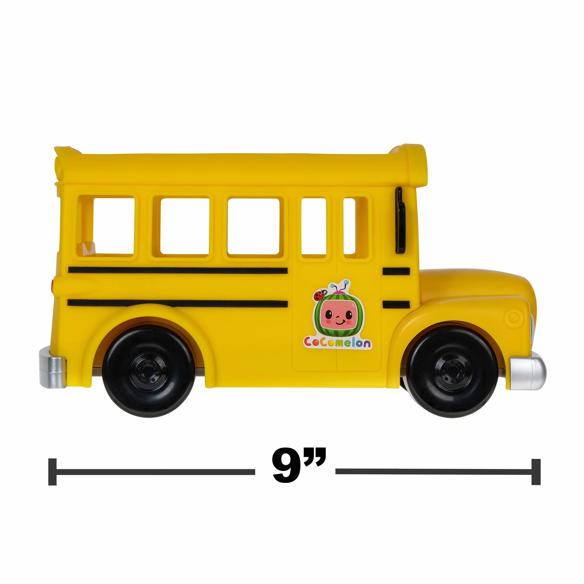 CoComelon Oficjalny muzyczny żółty autobus szkolny, odtwarza klipy z filmu „Wheels on The Bus” z wyjmowaną figurką JJ - zabawki postaci dla niemowląt, małych dzieci i dzieci