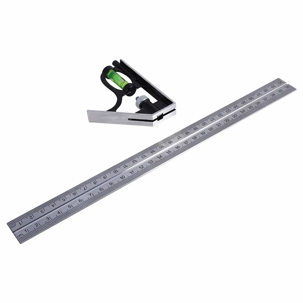 300 MM 12 "Regulowany zestaw dla inżynierów, zestaw kątowy, linijka kątowa Combo stolarz stolarz narzędzia do obróbki drewna linijka metalowa T linijka