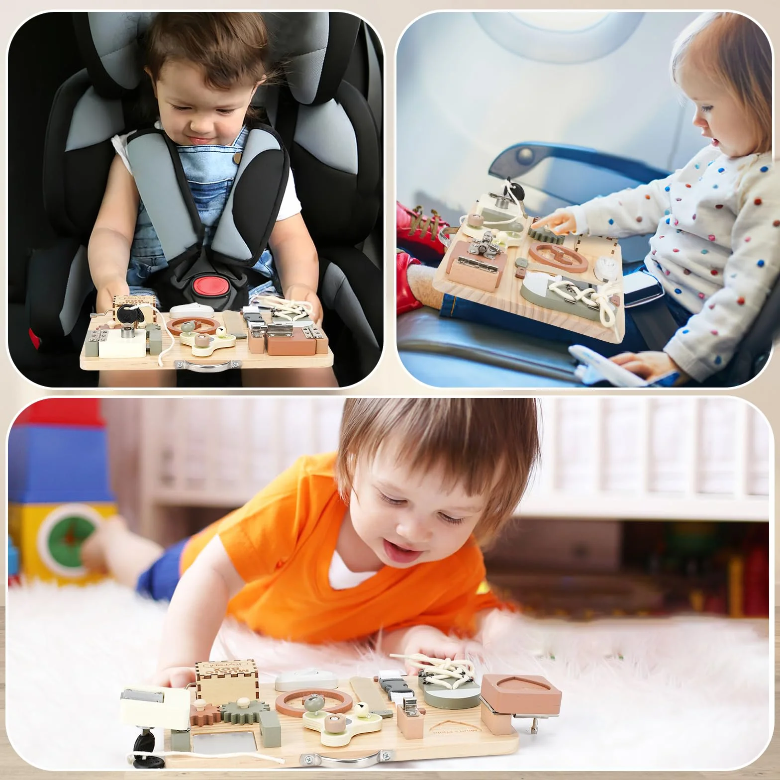 Joyreal Montessori Busy Board Activity Board zabawka motoryczna, deska sensoryczna