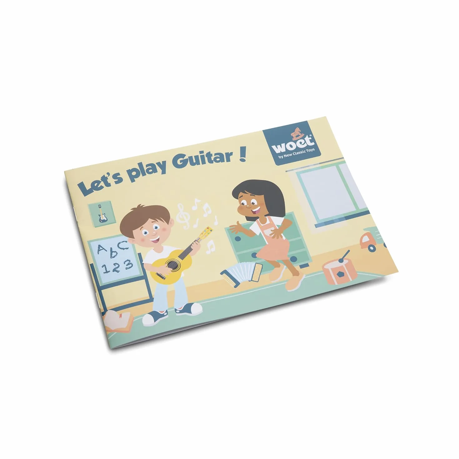 New Classic Toys NCT-0344 drewniana gitara zabawka dla dzieci 3 chłopcy dziewczęta