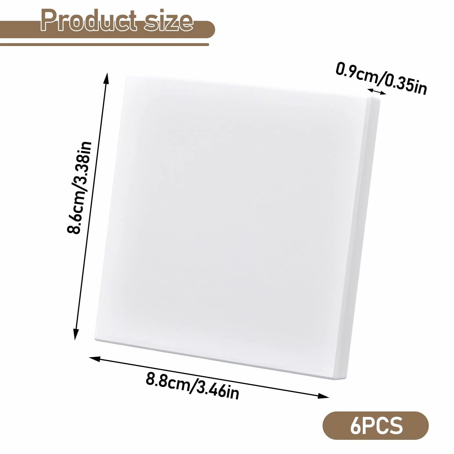 Osłona zaślepki do gniazdka, 6 sztuk, zaślepka 8,6 x 8,8 cm, nie zawiera kleju lub śrub, zaślepek do nieużywanych gniazd lub przełączników, biała