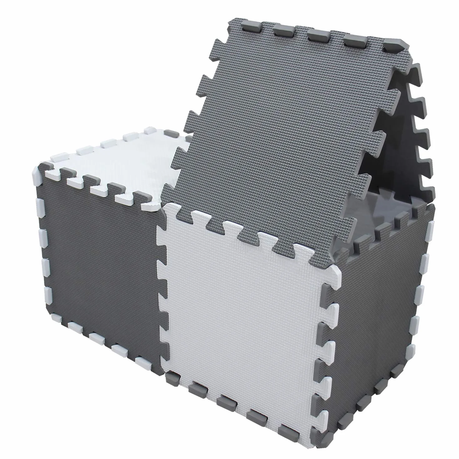 Meiqicool Mata do Zabawy Piankowa Puzzle dla Dzieci Biała i Szara 0112
