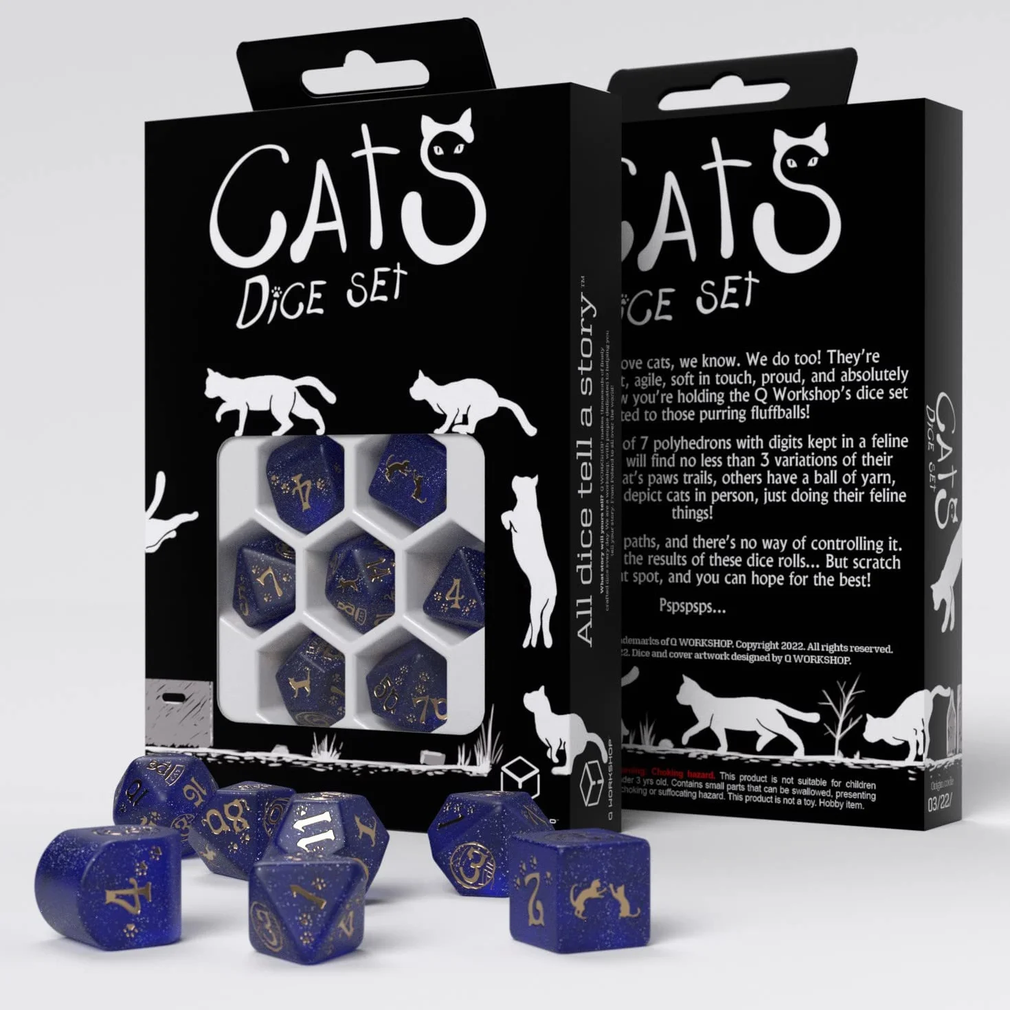 Q-Workshop 96283 Cats Modern Dice Set, Meowster (7) gra kardiowa