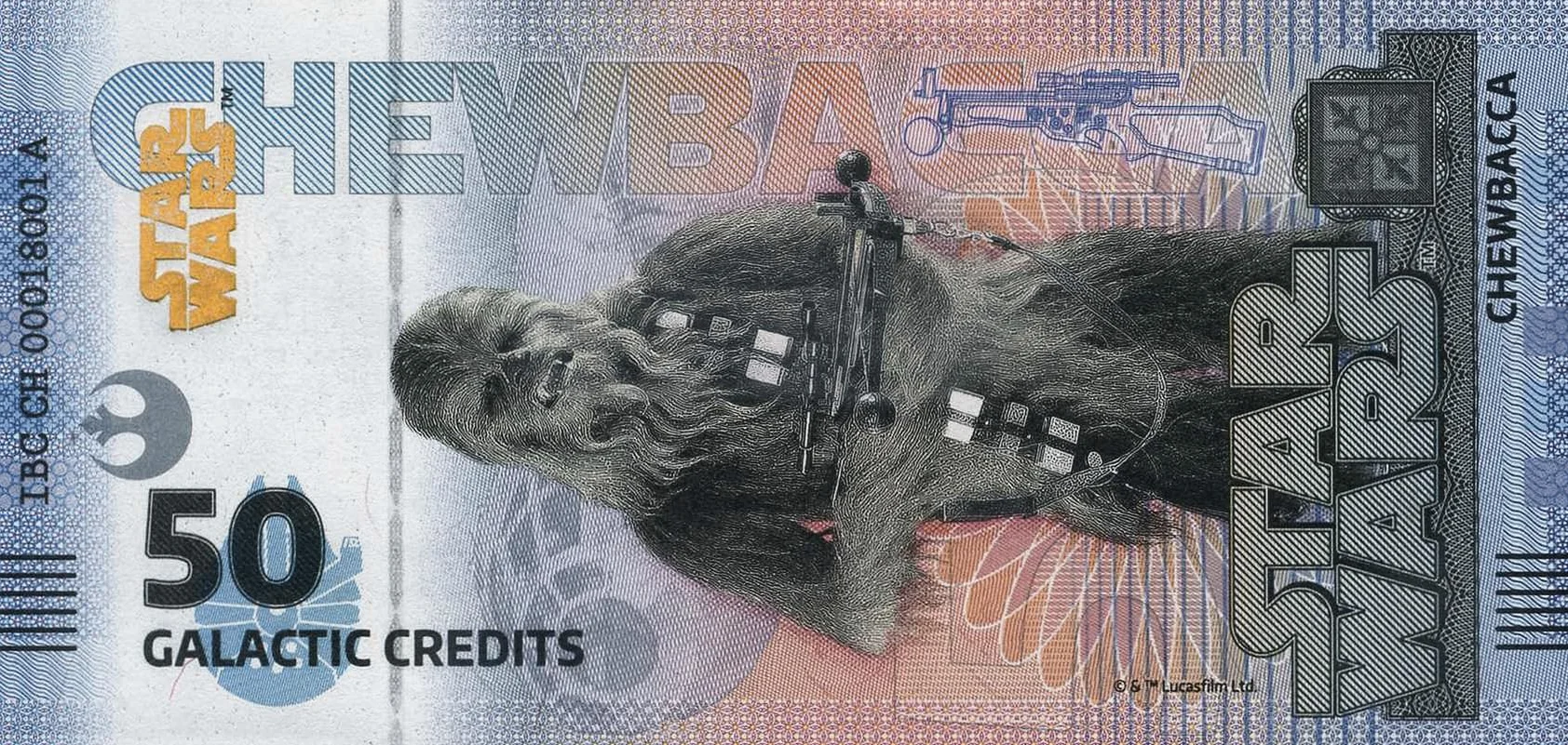 FANTASY CLUB | Bilet Star Wars Trilogy Original Chewbacca | Oficjalne towary | Edycja limitowana ze złotym hologramem i efektami UV