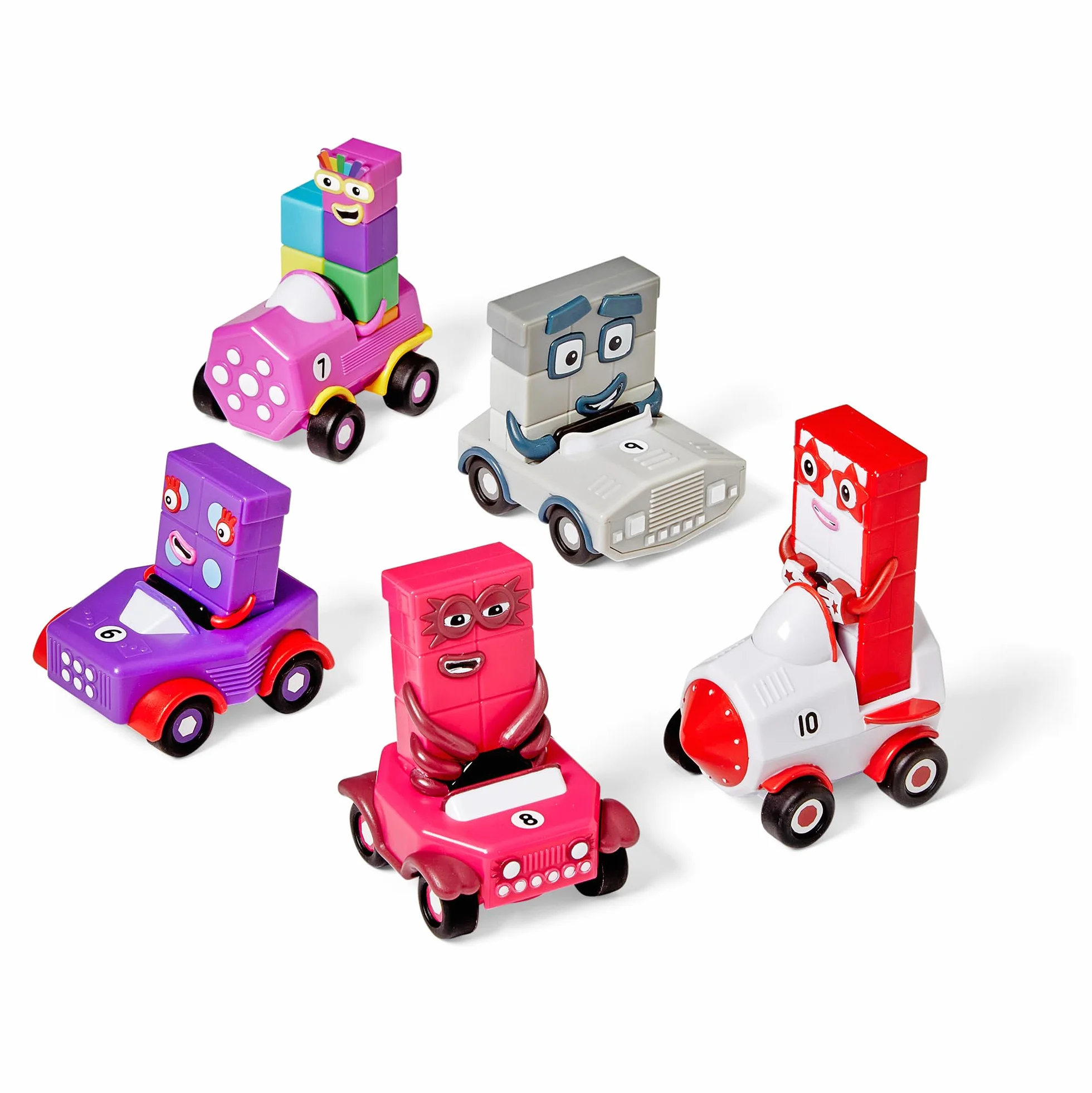 Learning Resources Mini-pojazdy Numberblocks od 6 do 10, od 3 lat, do nauki liczenia i rozpoznawania kształtów