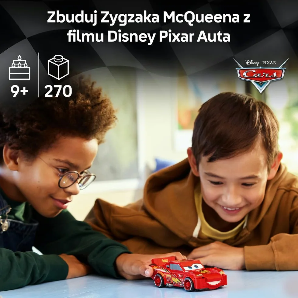 LEGO Speed Champions | Zygzak McQueen, zabawka konstrukcyjna dla chłopca i dziewczynki, samochód do składania dla 9-latka, zestaw z filmu Auta Disney Pixar, pomysł na prezent dla dzieci 77255