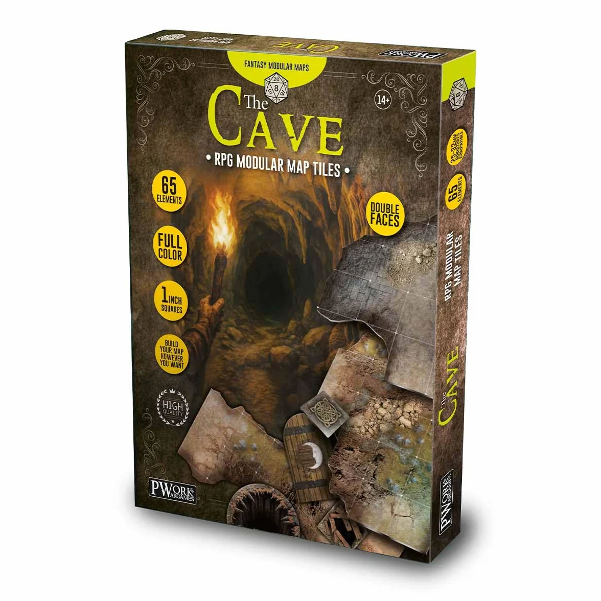 The Cave - RPG Modular Map Tiles - dwustronne płytki na karty