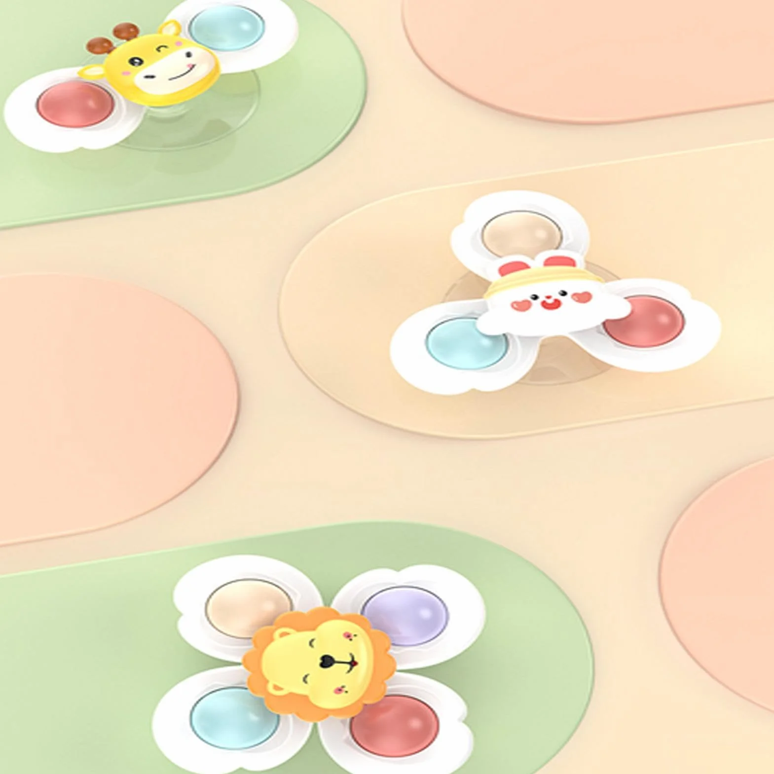 Fidget Sensoryczna Spinner, Przenośna I Przyjazna W Podróży, 3 Szt., Zabawki Obrotowe Z Przyssawką, Nadziewarki Do Koszyków Wielkanocnych Sensoryczne Zabawki Do Kąpieli, Konstrukcja Z Obrotową Przyssa