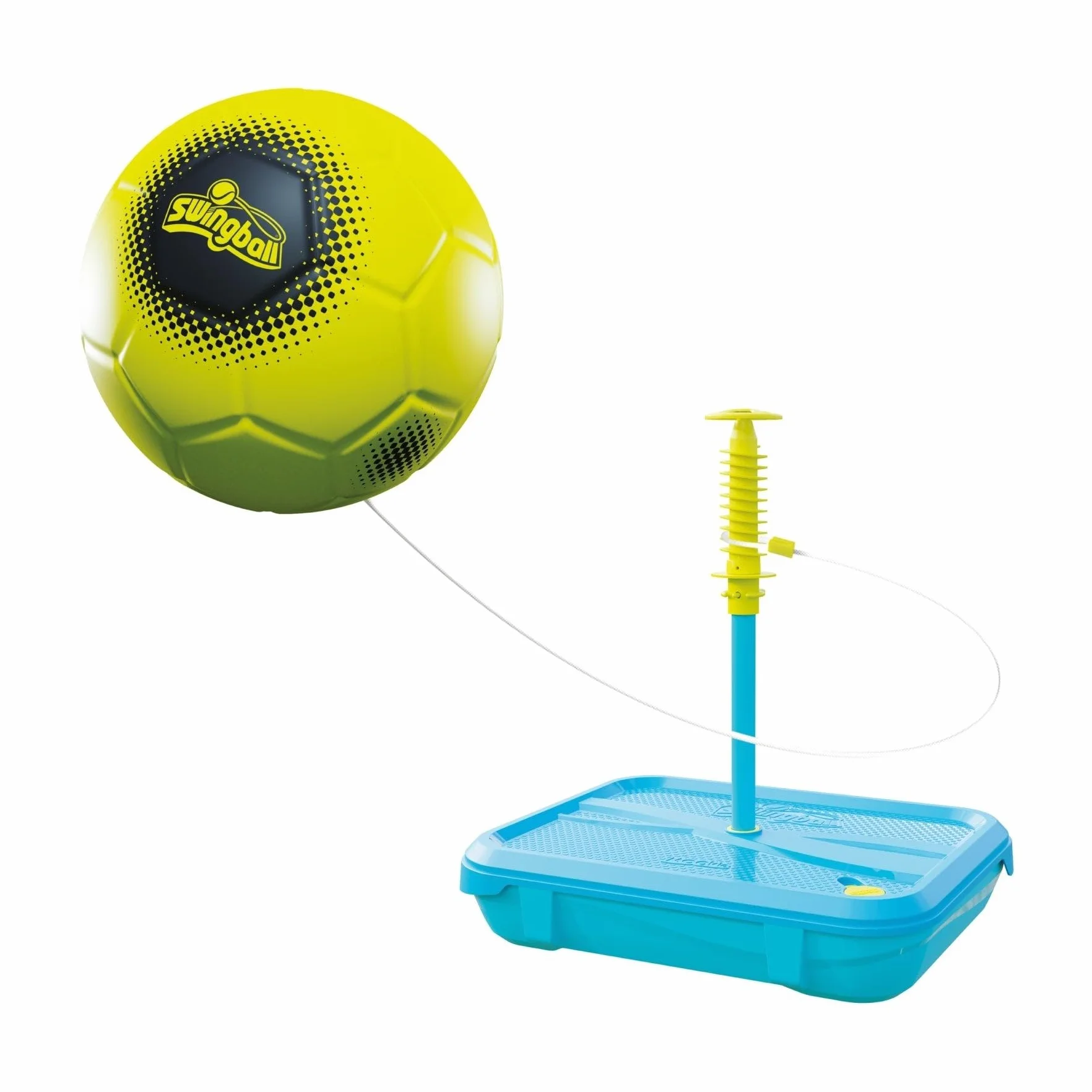 Swingball Zestaw Multiplay 3 w 1 na dowolnej powierzchni - gra w piankę, nadmuchiwana piłka nożna, rakiety dziecięce - stabilna podstawa, od 4 lat, niebieski