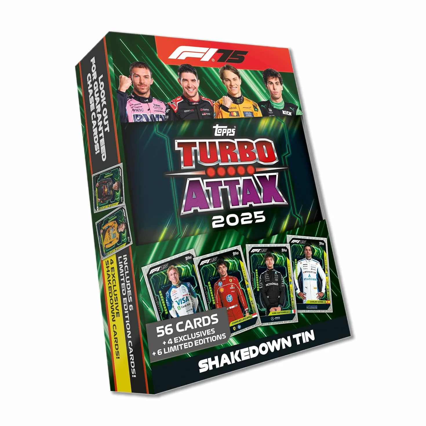 Topps Turbo Attax Formula 1 2025 Mega puszka Shakedown 66 kart LE Ekskluzywne