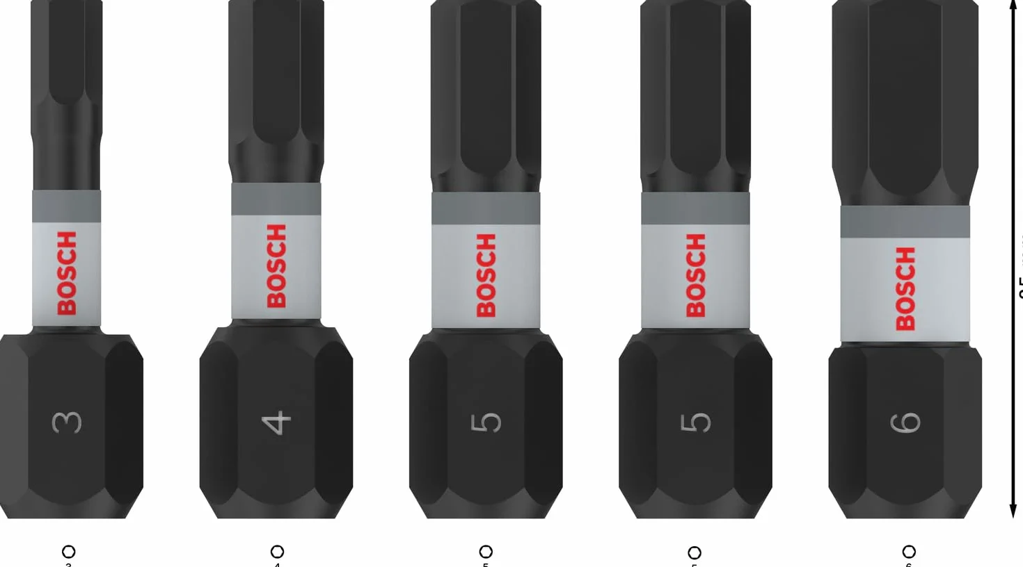 Bosch 5x Bit PRO Hex Impact (100 x 75 mm, Professional Akcesoria Śrubokręt, Śrubokręt)