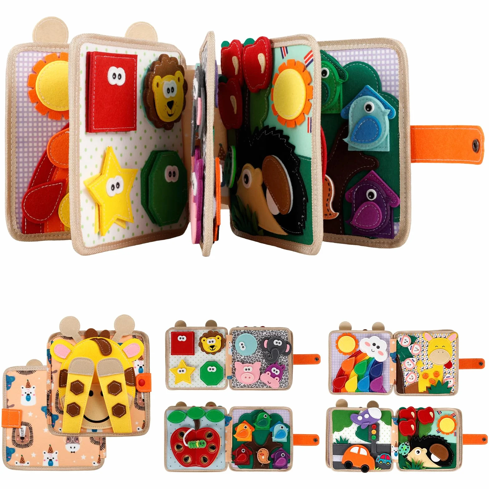 Zabawka Busy Board z miękkiego filcu, książeczka z filcu 3D Montessori dla niemowląt z miękkiego materiału, motoryka mała, umiejętności życiowe, zabawka edukacyjna dla dzieci od 1, 2, 3 lat, rozwój