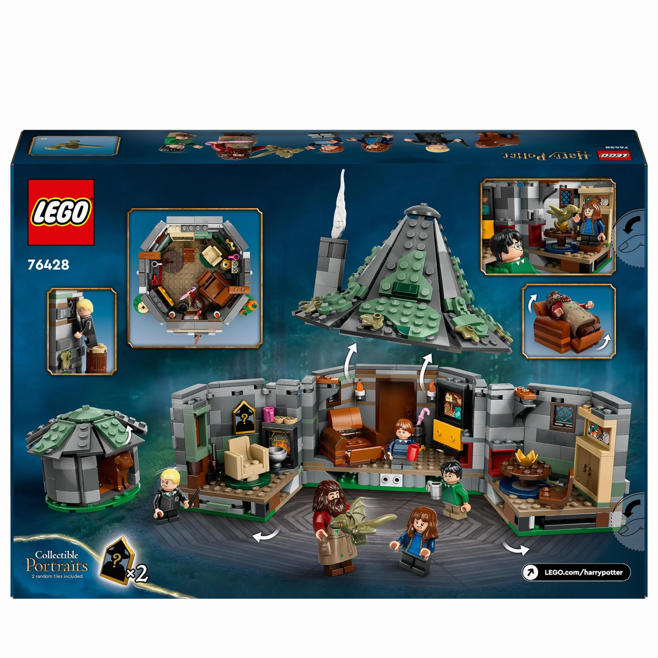 LEGO Harry Potter Chatka Hagrida: niespodziewana wizyta 76428; zestaw z chatką do zbudowania i siedmioma postaciami do odgrywania ról; pomysł na prezent dla chłopców i dziewczynek